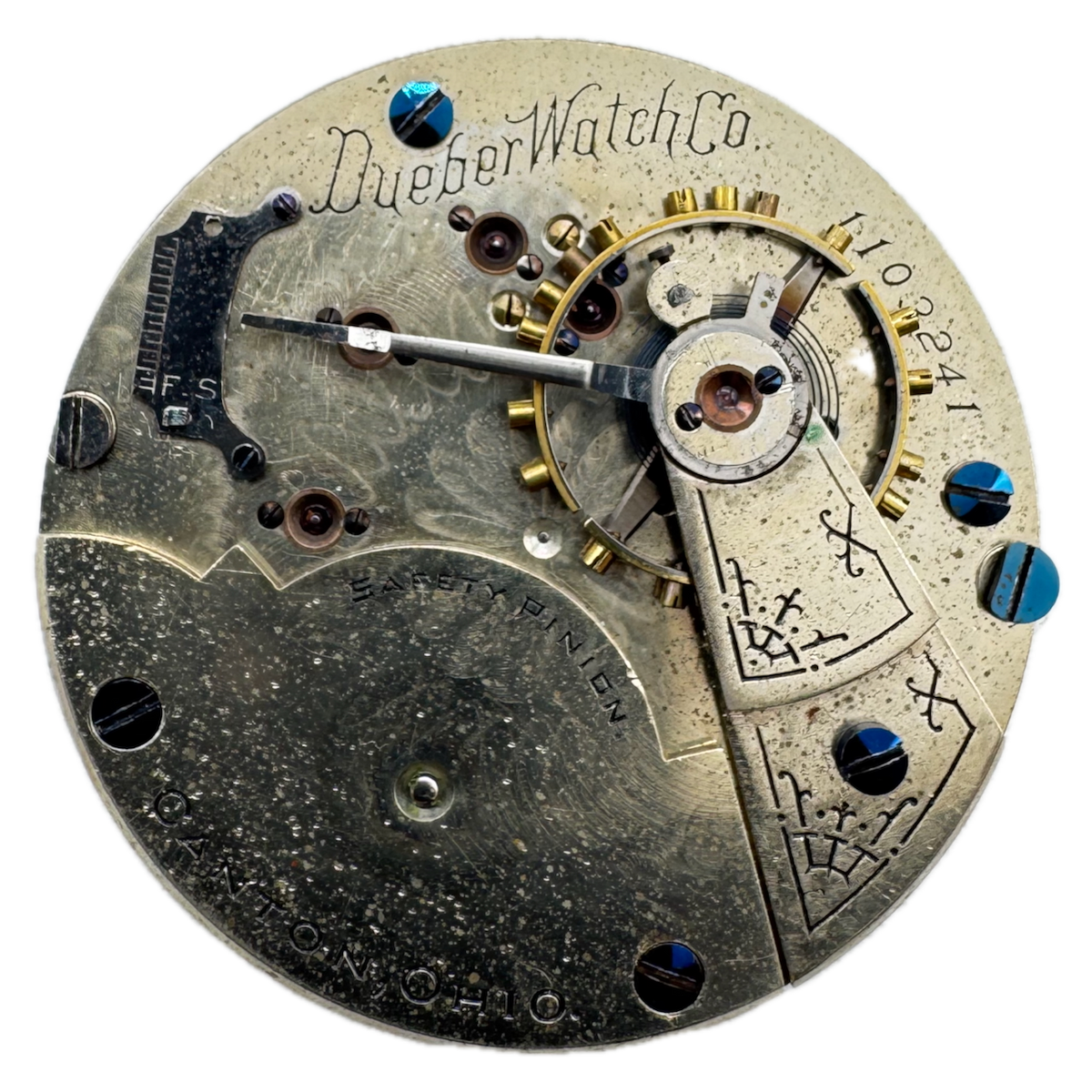 Antique 18s 1897 Hampden 15j Mechanical Open Face Pocket Watch Movement USA