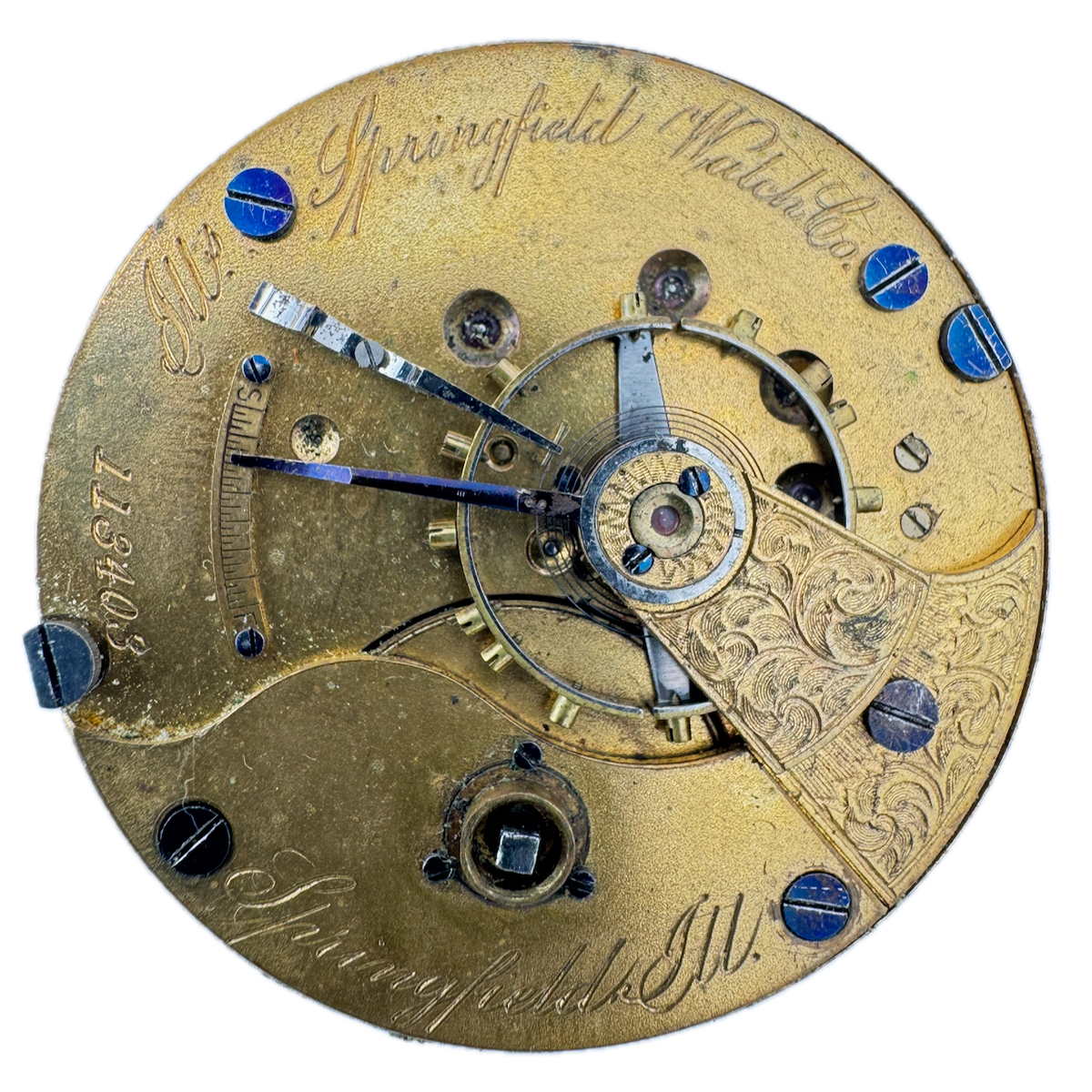Antique 18s 1878 Springfield Mechanical Open Face Pocket Watch Movement USA 11J