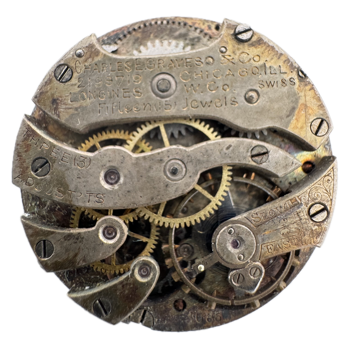 Antique 23mm Longines 15 Jewel Mechanical Pocket Watch Movement 10.85 Swiss