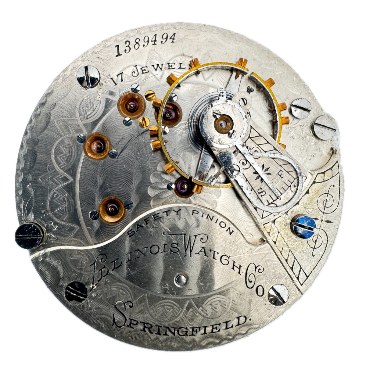 Antique 18s 1897 Illinois 15 Jewel Mechanical Pocket Watch Movement 61 USA