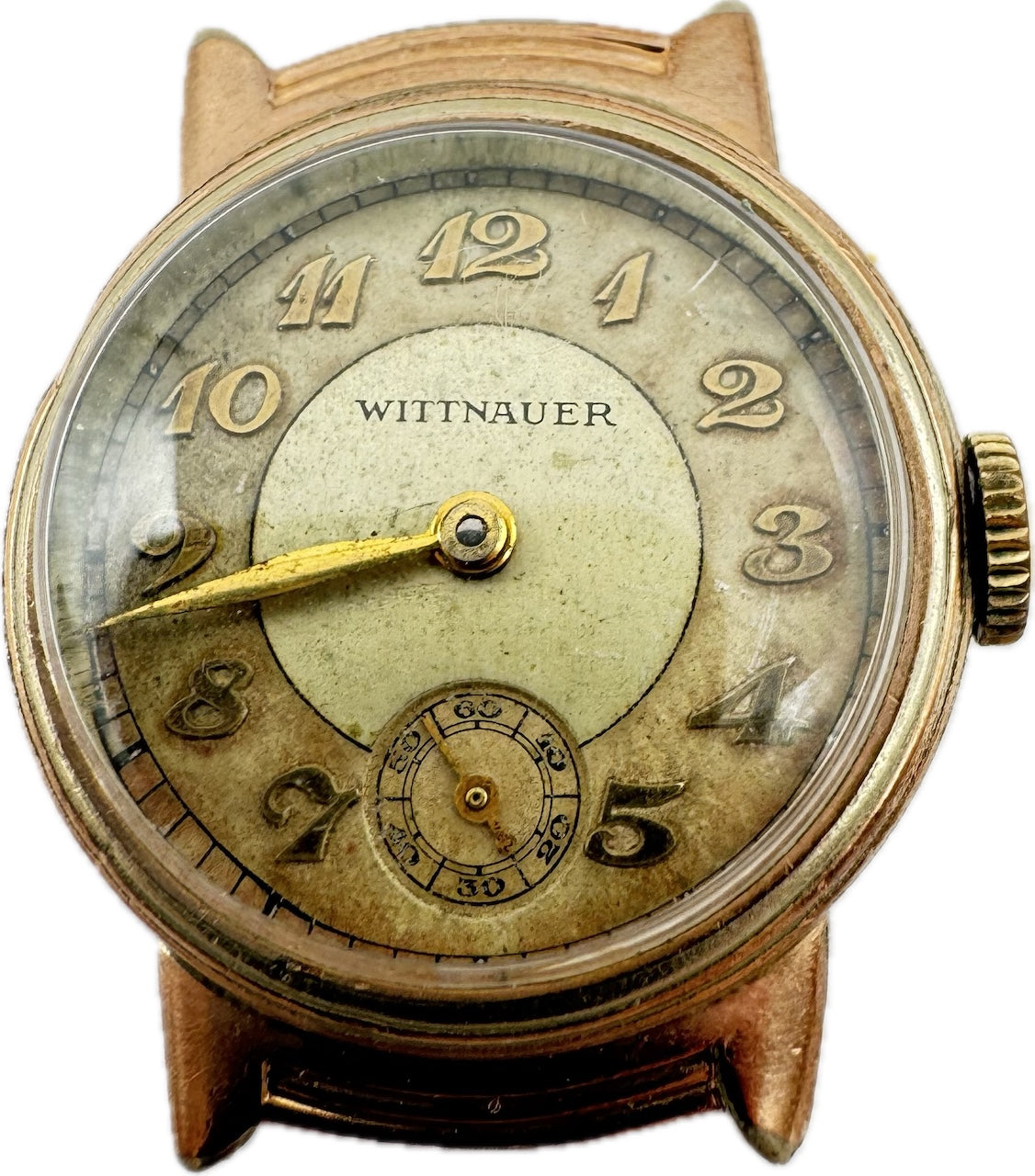 Vintage Wittnauer 15 Jewel Men's Mechanical Wristwatch USA 10k Rose RGP Deco