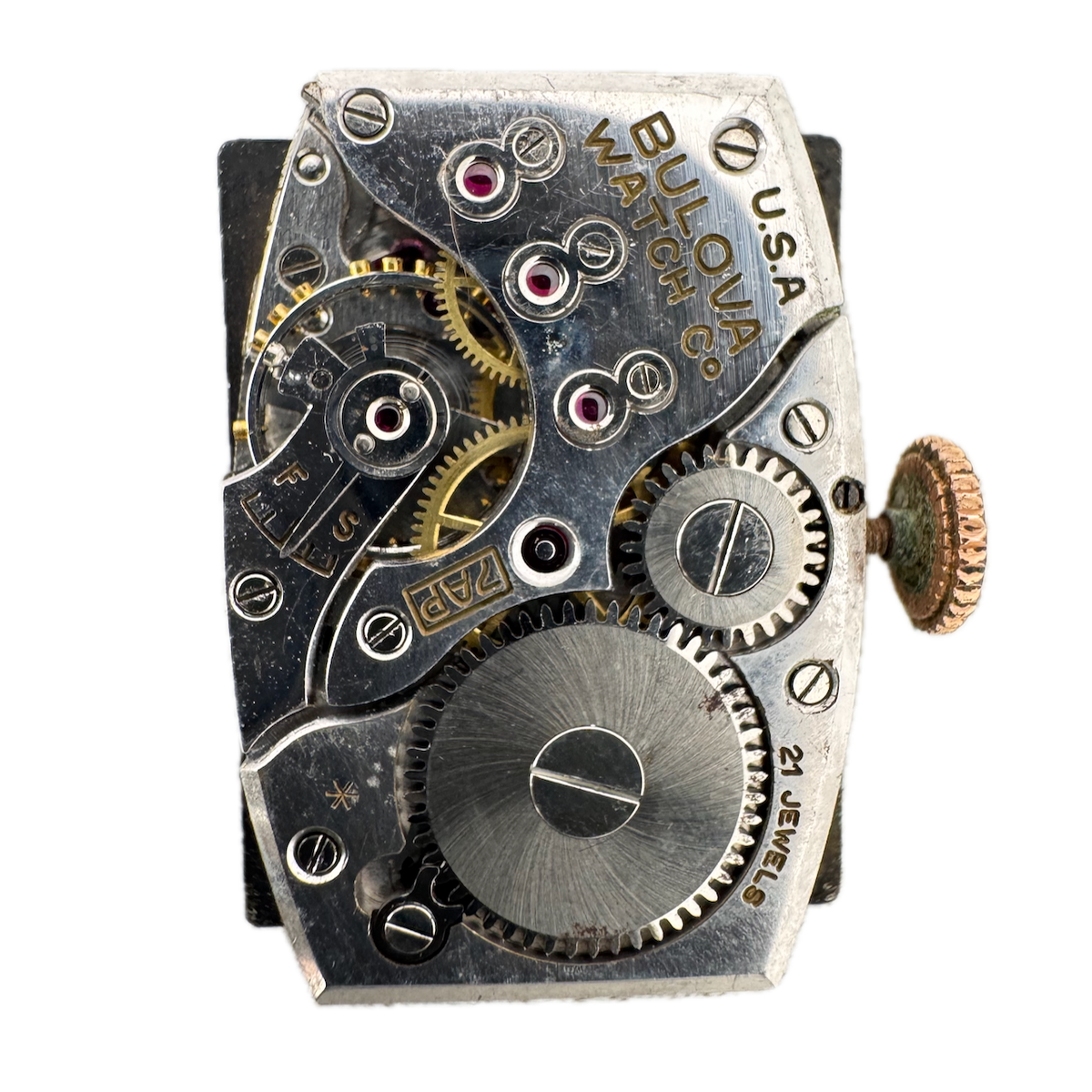 Vintage 18mm Bulova 21 Jewel Mechanical Men's Wristwatch Movement 7AP USA