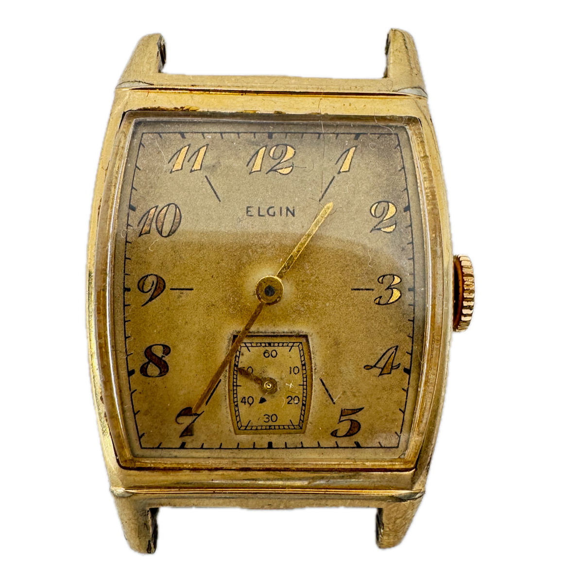 Vintage Elgin Small Seconds Men's Mechanical Wristwatch 554 USA Steel & 10k GF