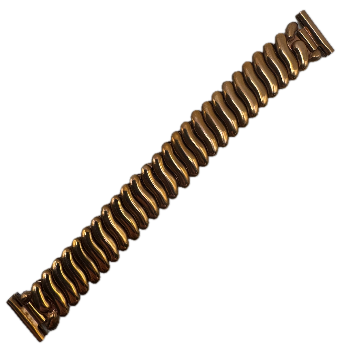 Vintage 15.5mm Admiral Men's Wristwatch Bracelet 12k Rose Gold Filled Stretch