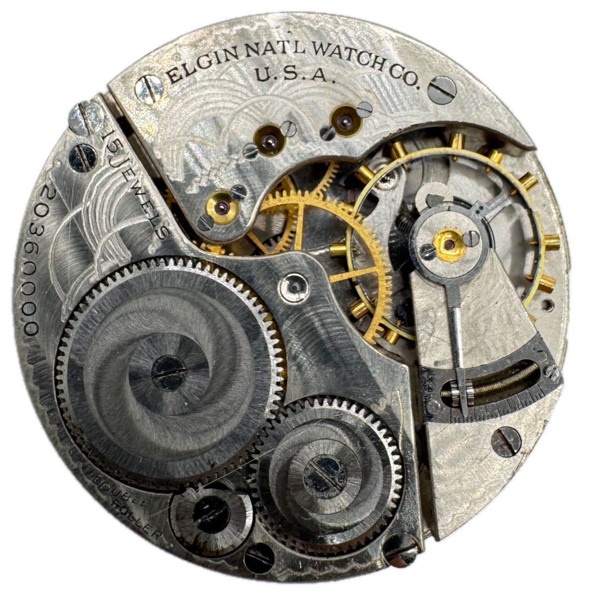 Antique 16s 1918 Elgin 15 Jewel Mechanical Pocket Watch Movement 313 USA