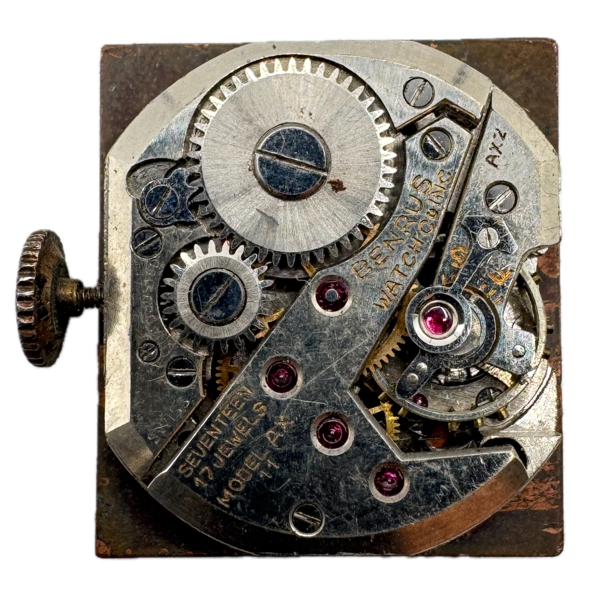 Vintage Benrus Copper Dial Mechanical Men's Wristwatch Movement AX 11 Swiss