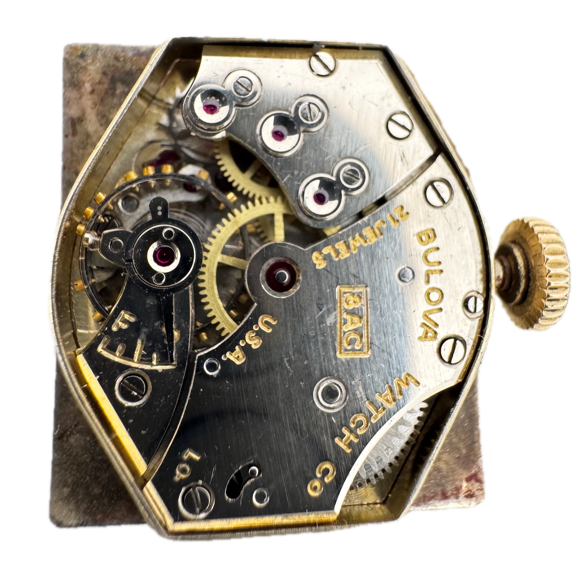 Vintage Bulova 8AC 21 Jewel Mechanical Men's Wristwatch Movement USA