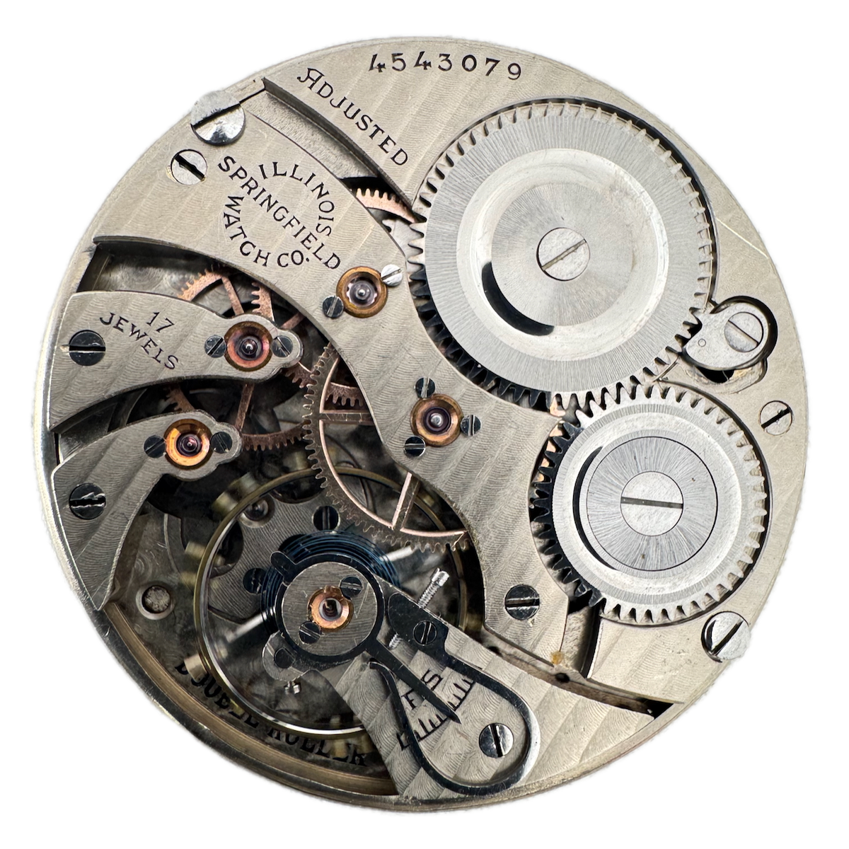 Antique 12s Illinois Craftsman 17 Jewel Pocket Watch Movement 405 Rare Dial