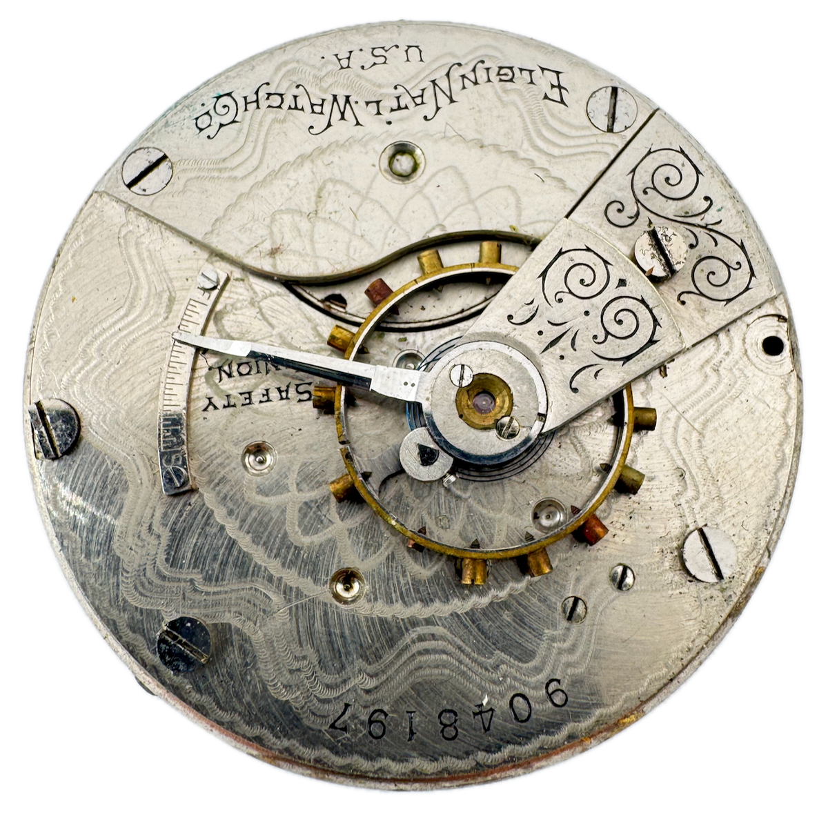Antique 18s 1901 Elgin 7 Jewel Mechanical Hunter Pocket Watch Movement 207 USA
