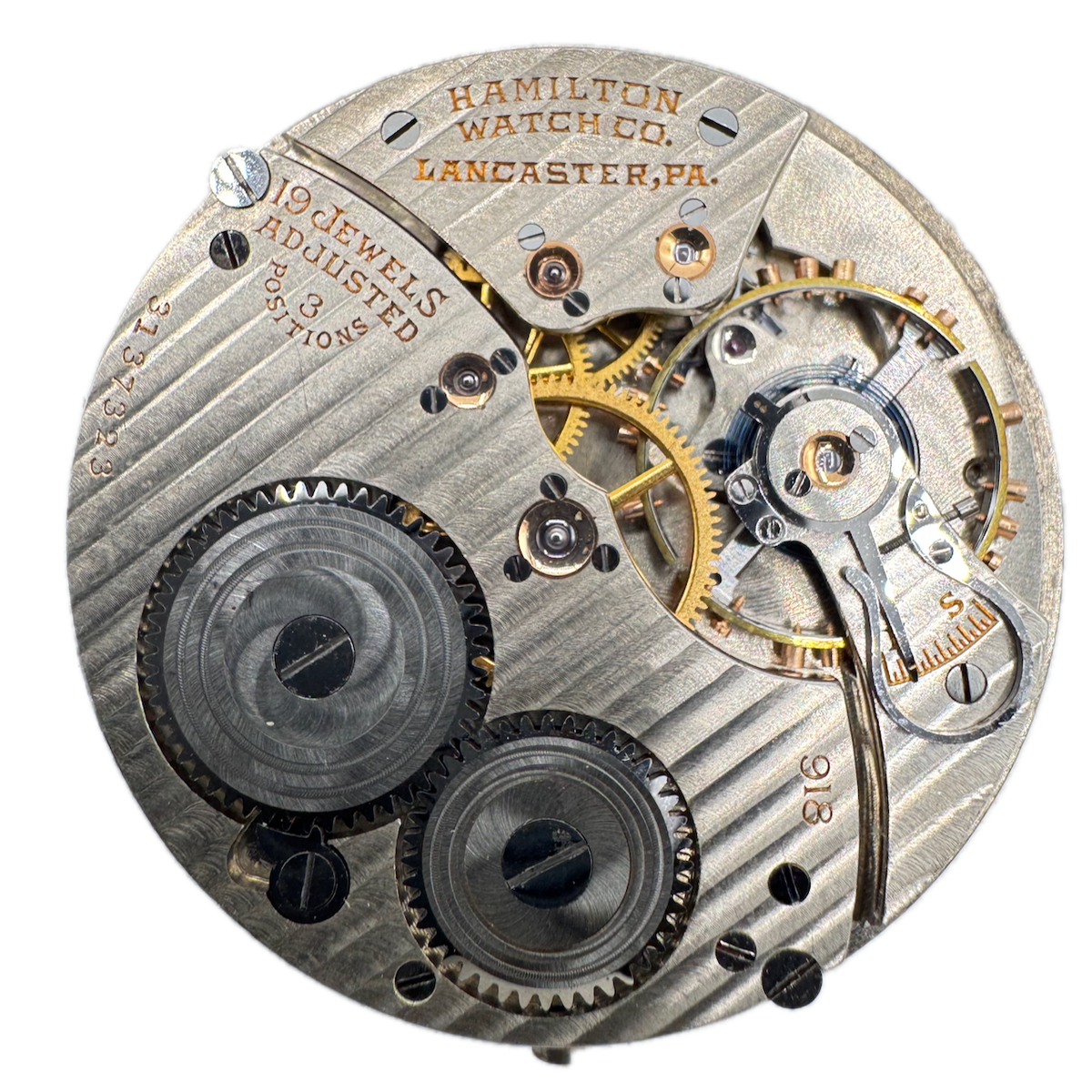 Antique 12s 1929 Hamilton 19 Jewel Mechanical Pocket Watch Movement 918 USA