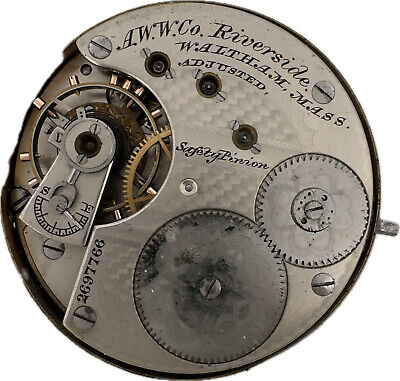 Antique 16s Waltham Riverside 15Jewel Mechanical Hunter PocketWatch Movement USA
