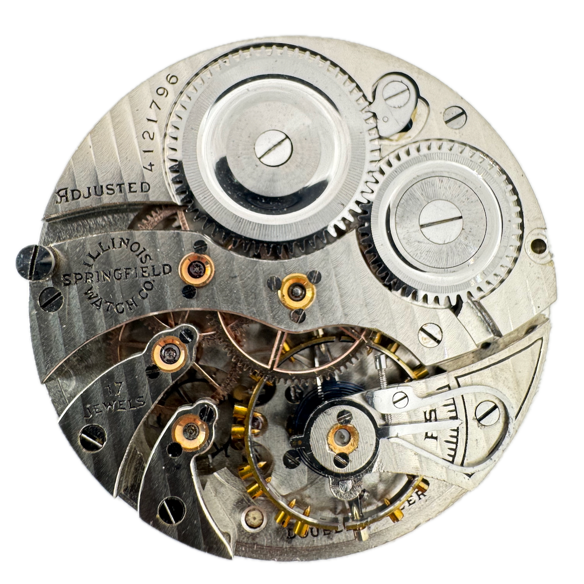 Antique 12 Size Illinois 17 Jewel Mechanical Pocket Watch Movement 405 USA