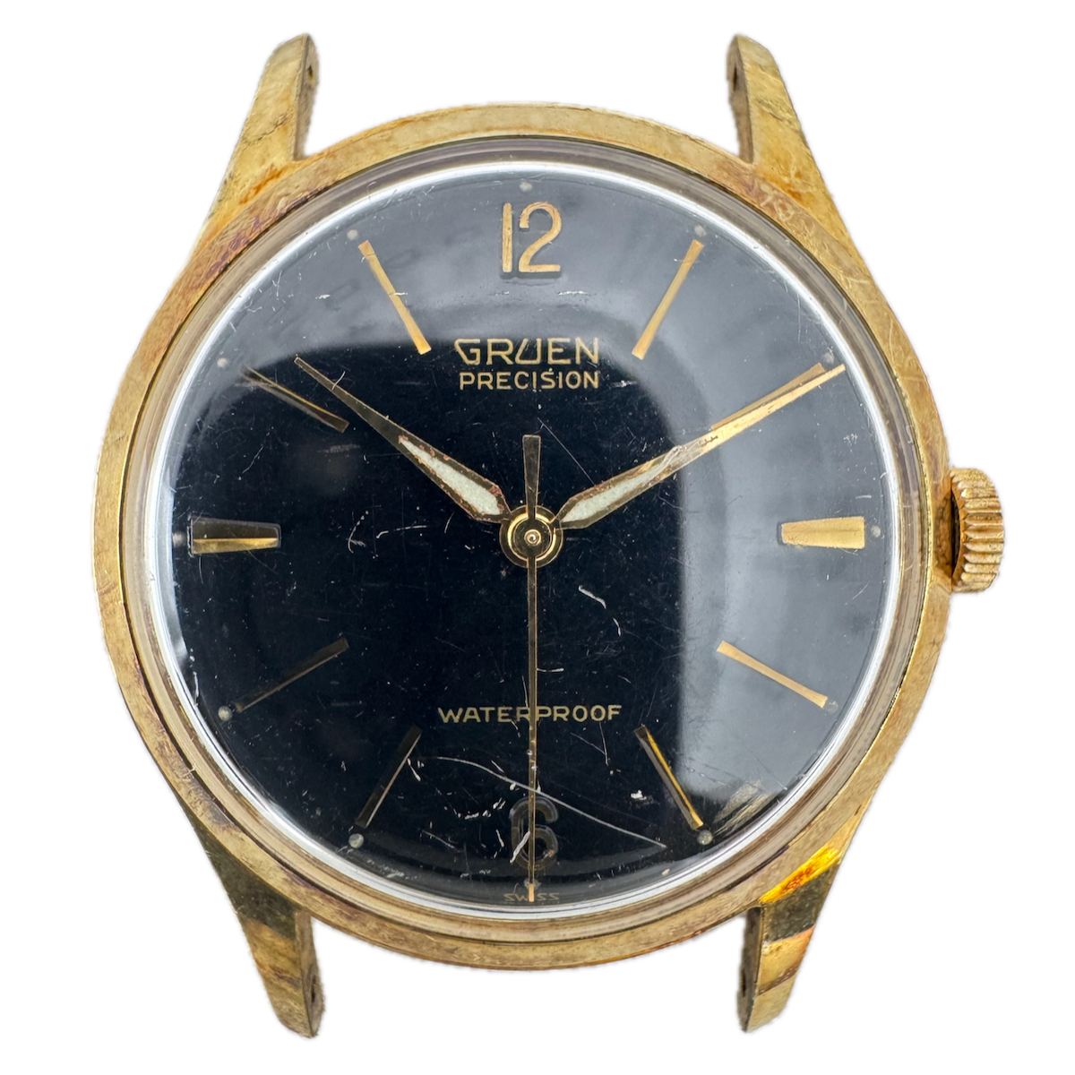 VintageGruen Salesman Men's Wristwatch Casefor Mechanical 33mm Gold PlatedSwiss