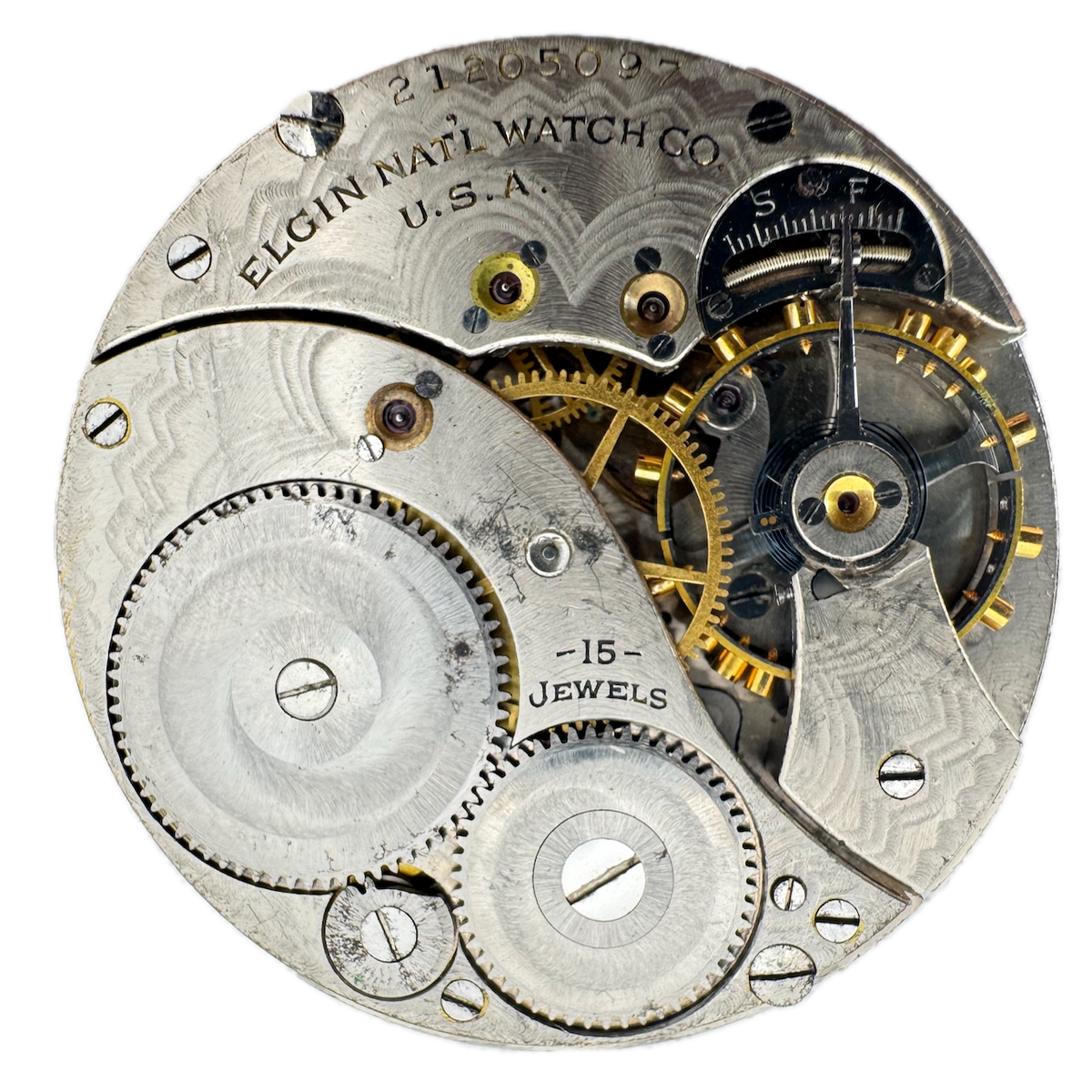 Antique 12s 1919 Elgin 3 15 Jewel Mechanical Pocket Watch Movement 315 USA