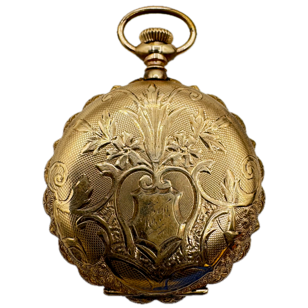 Antique 0s Keystone Scalloped Floral Hunter Pocket Watch Case 20 Year GF USA