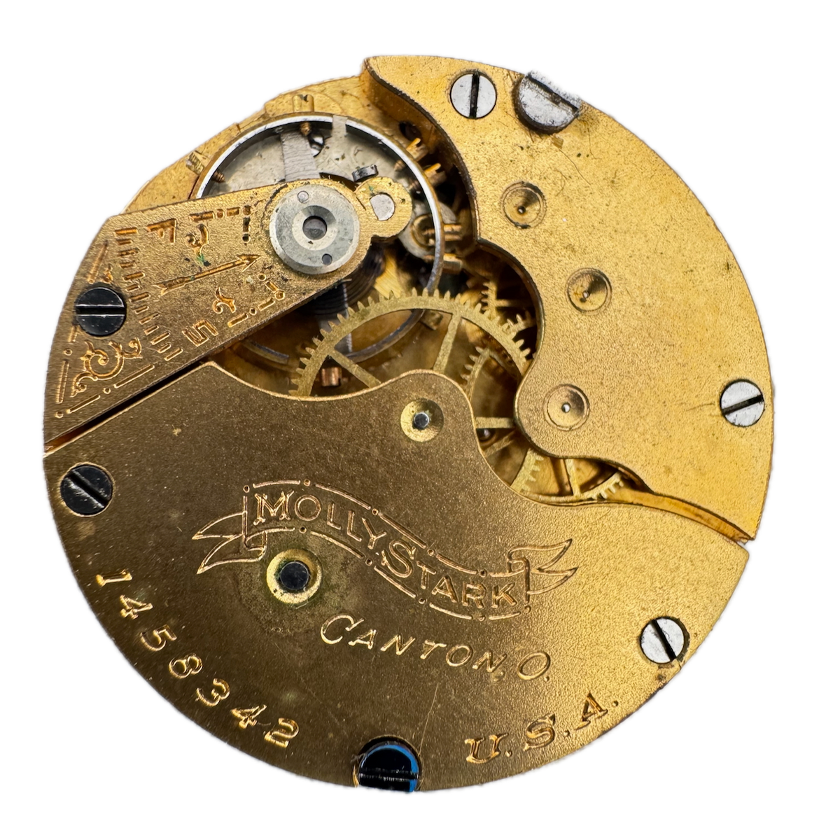 Antique 3/0s 1900 Hampden 7j Hunter Pocket Watch Movement Molly Stark USA
