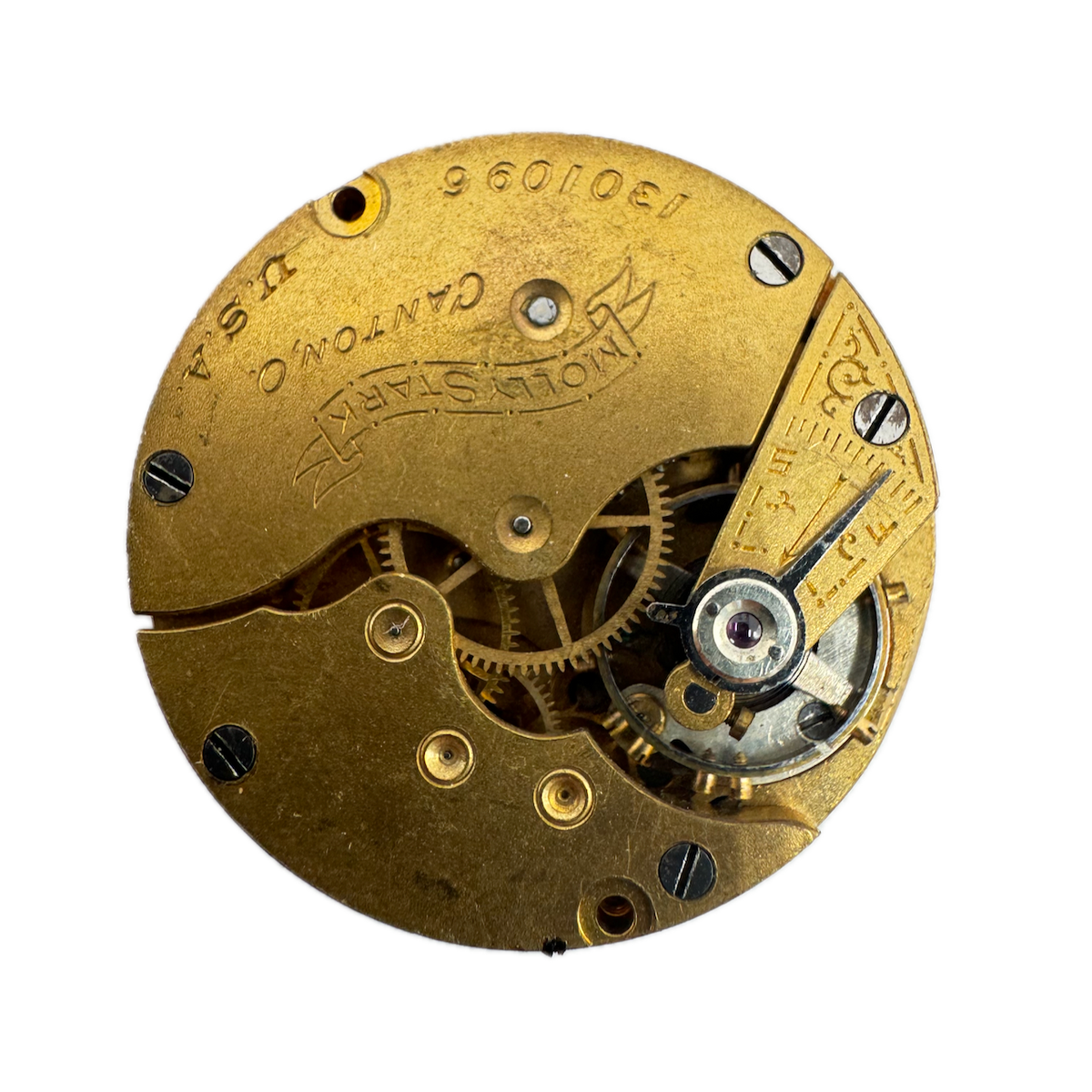 Antique 3/0s 1899 Hampden 7 Jewel Hunter Pocket Watch Movement Molly Stark USA