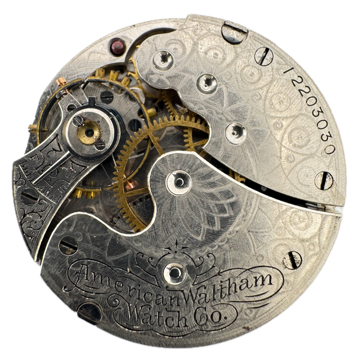 Antique 0s 1901 Waltham 7J Mechanical Hunter Pocket Watch Movement Seaside USA