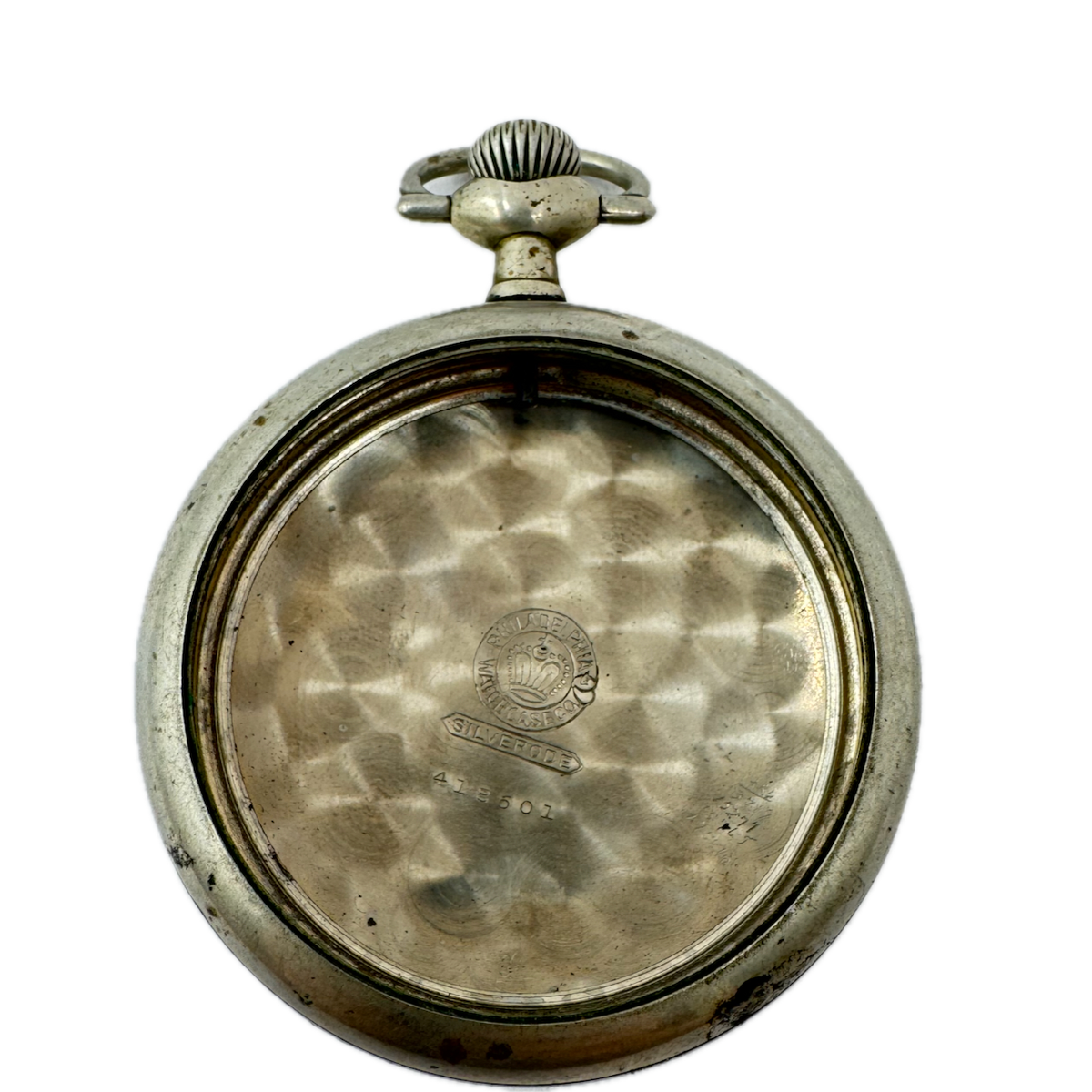 Antique 18 Size Philadelphia Open Face Pocket Watch Case Silverode USA