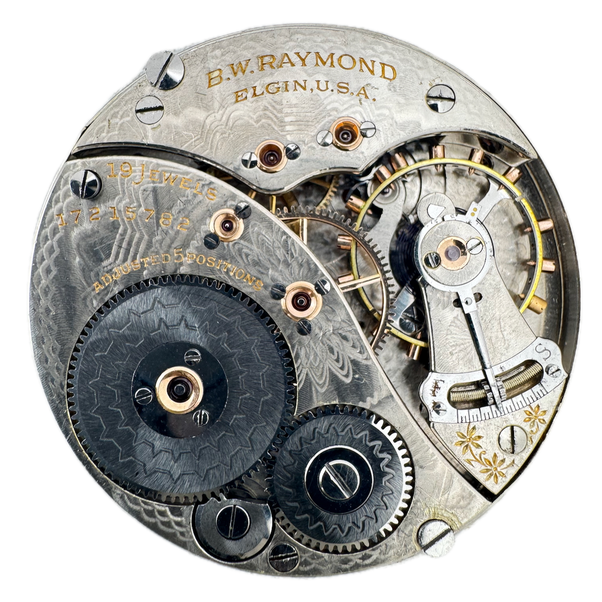 Antique 16s 1913 Elgin 19j Mechanical Railroad Pocket Watch Movement 372 USA