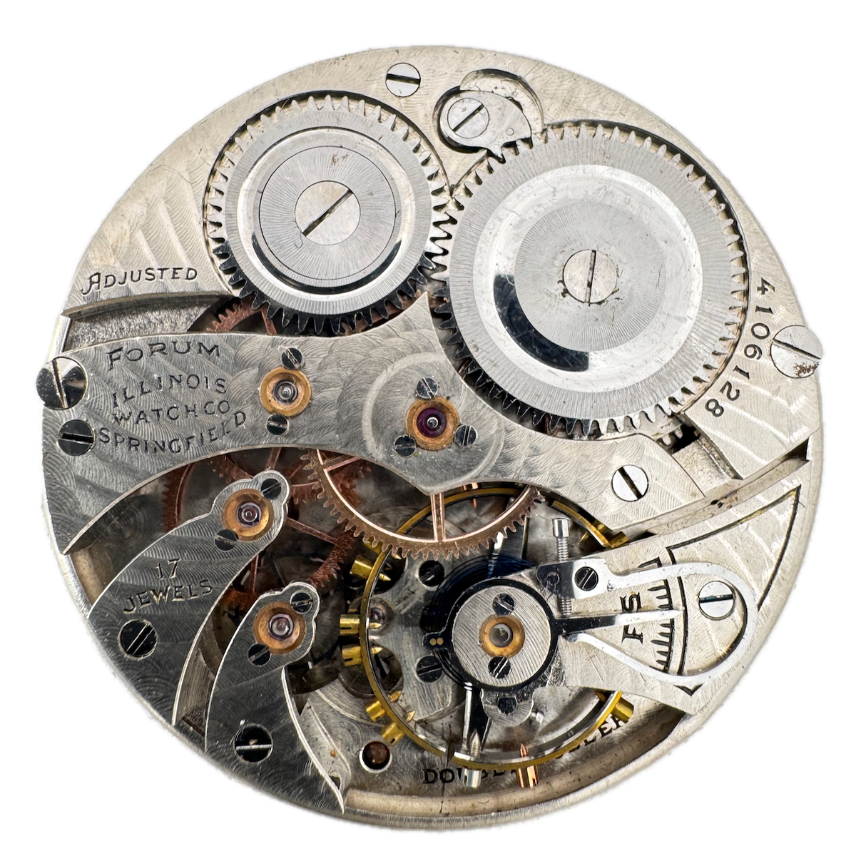 Antique 12s 1922 Illinois Forum 17 Jewel Mechanical Pocket Watch Movement 405