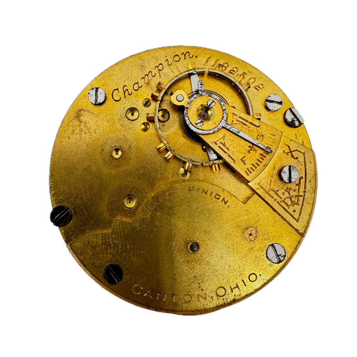 Antique 18s 1898 Hampden 7 Jewel Mechanical Pocket Watch Movement Champion USA