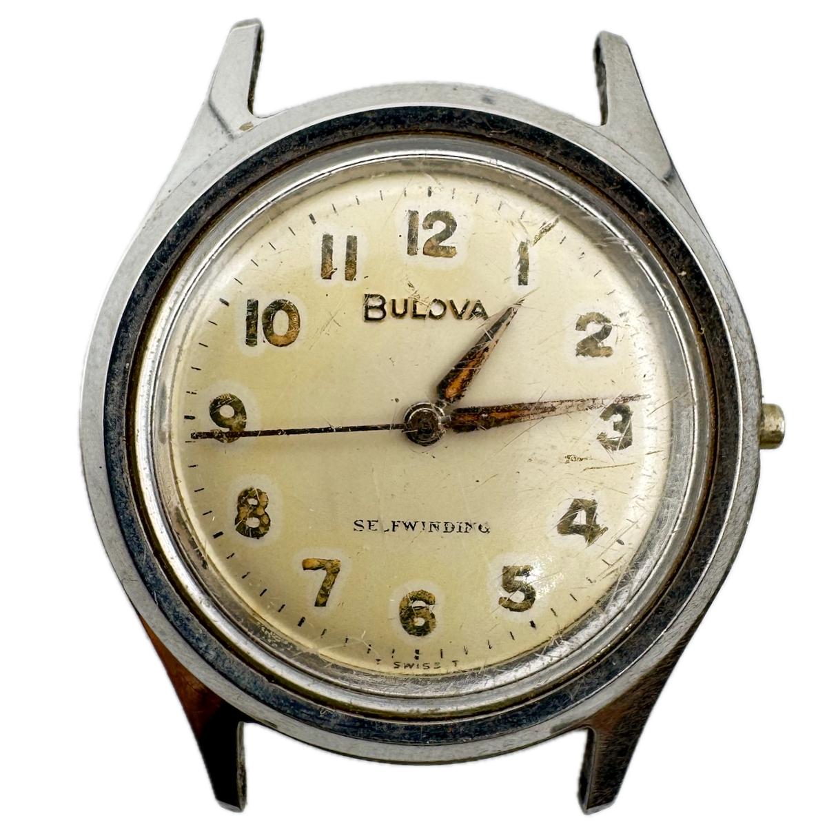 Vintage 34mm Bulova 2373 17 Jewel Men's Automatic Wristwatch 11ALAC Swiss Steel