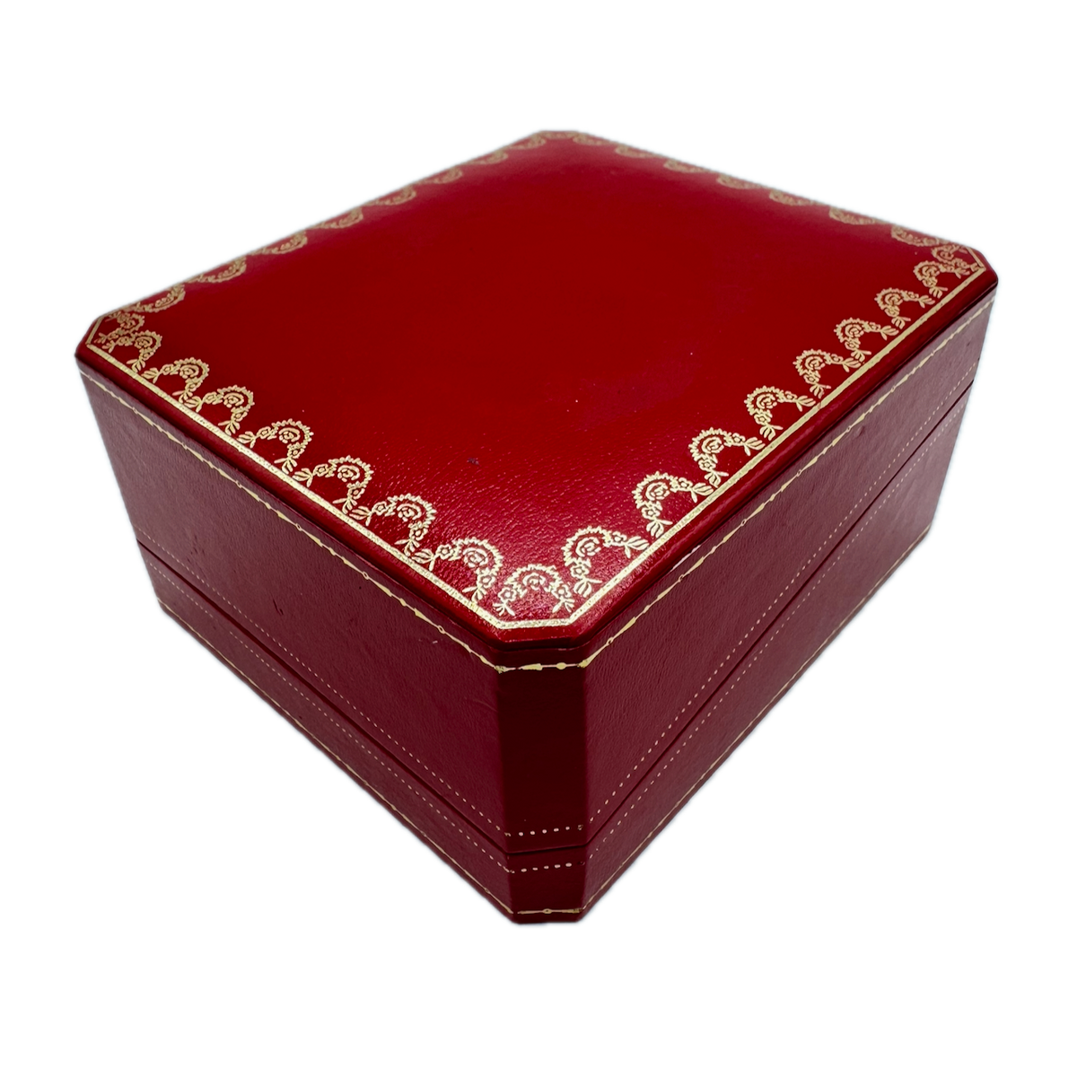 Vintage Cartier C0520 Santos De Cartier Men's Wristwatch Box France Red Leather