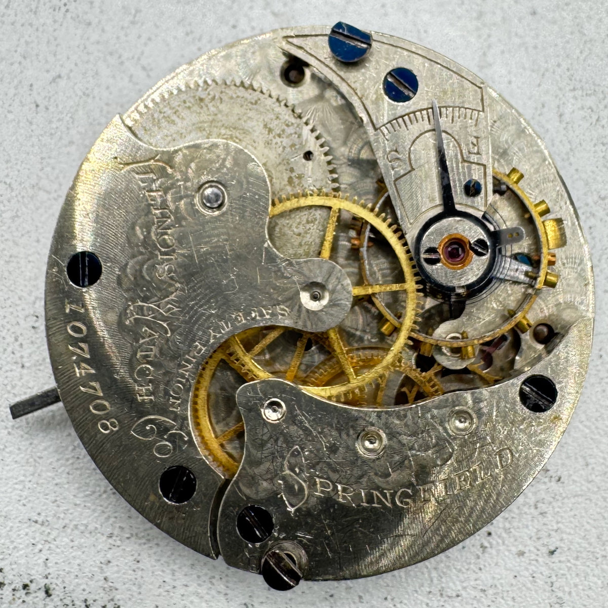 Antique 6s 1890 Illinois 7 Jewel Mechanical Hunter Pocket Watch Movement 149 USA