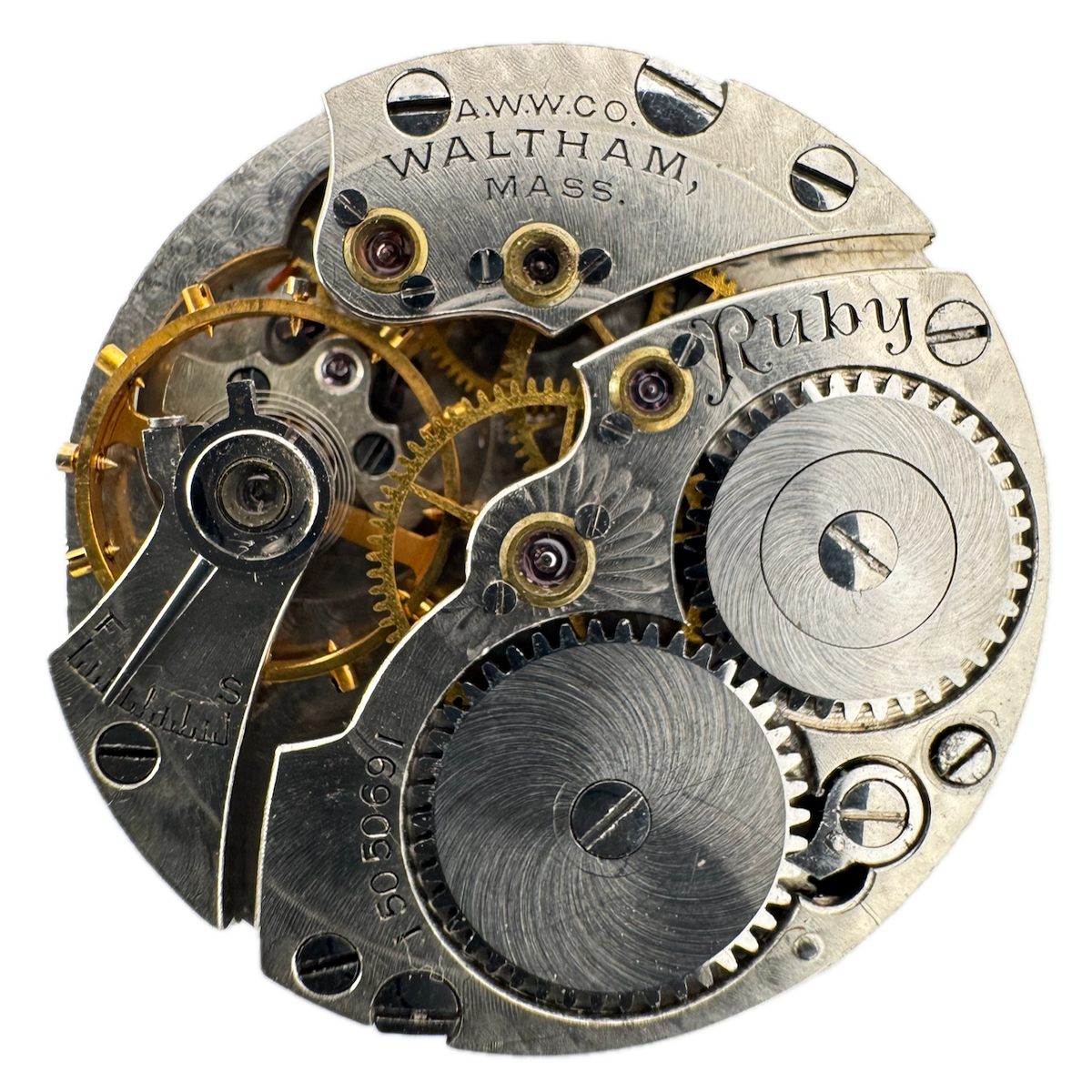 Antique 6/0s 1906 Waltham 17J Mechanical Hunter Pocket Watch Movement Ruby USA