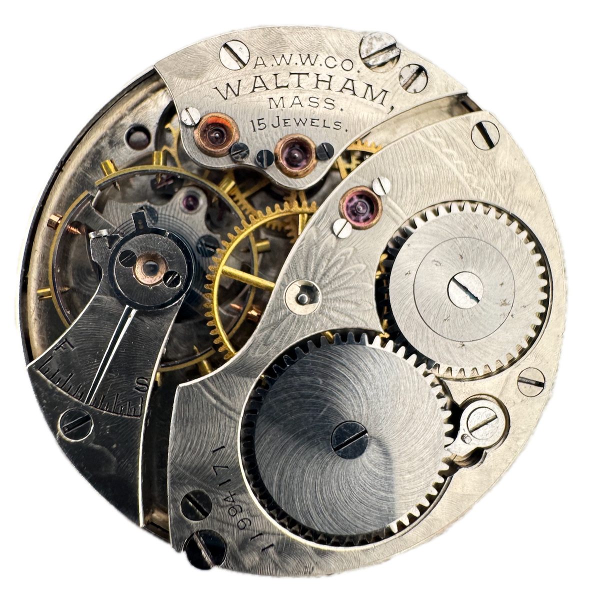 Antique 0s 1902 Waltham 15j Mechanical Hunter Pocket Watch Movement 115 USA