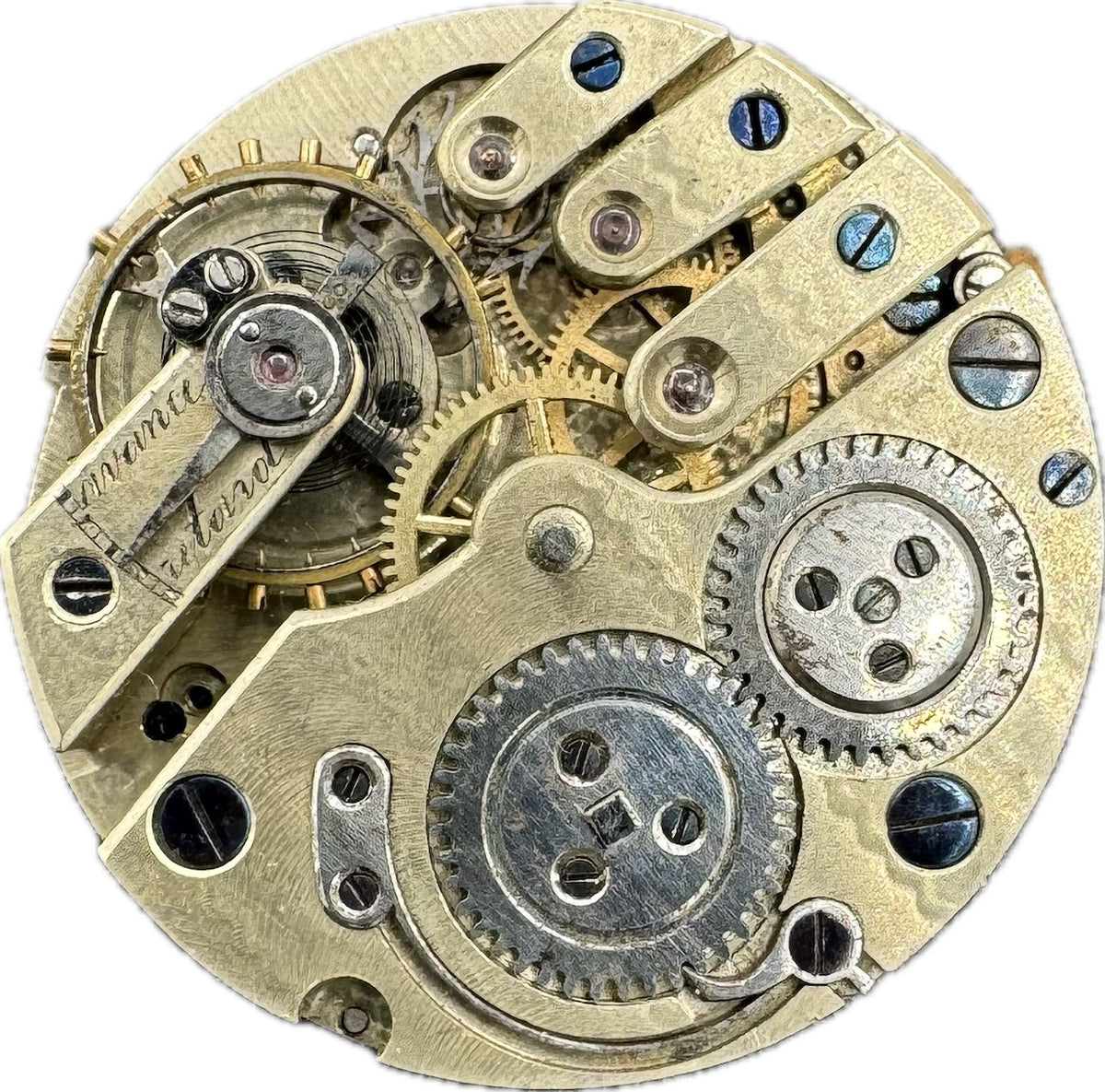 Antique 29mm 15 Jewel Mechanical Pocket Watch Movement Swiss Made for Parts