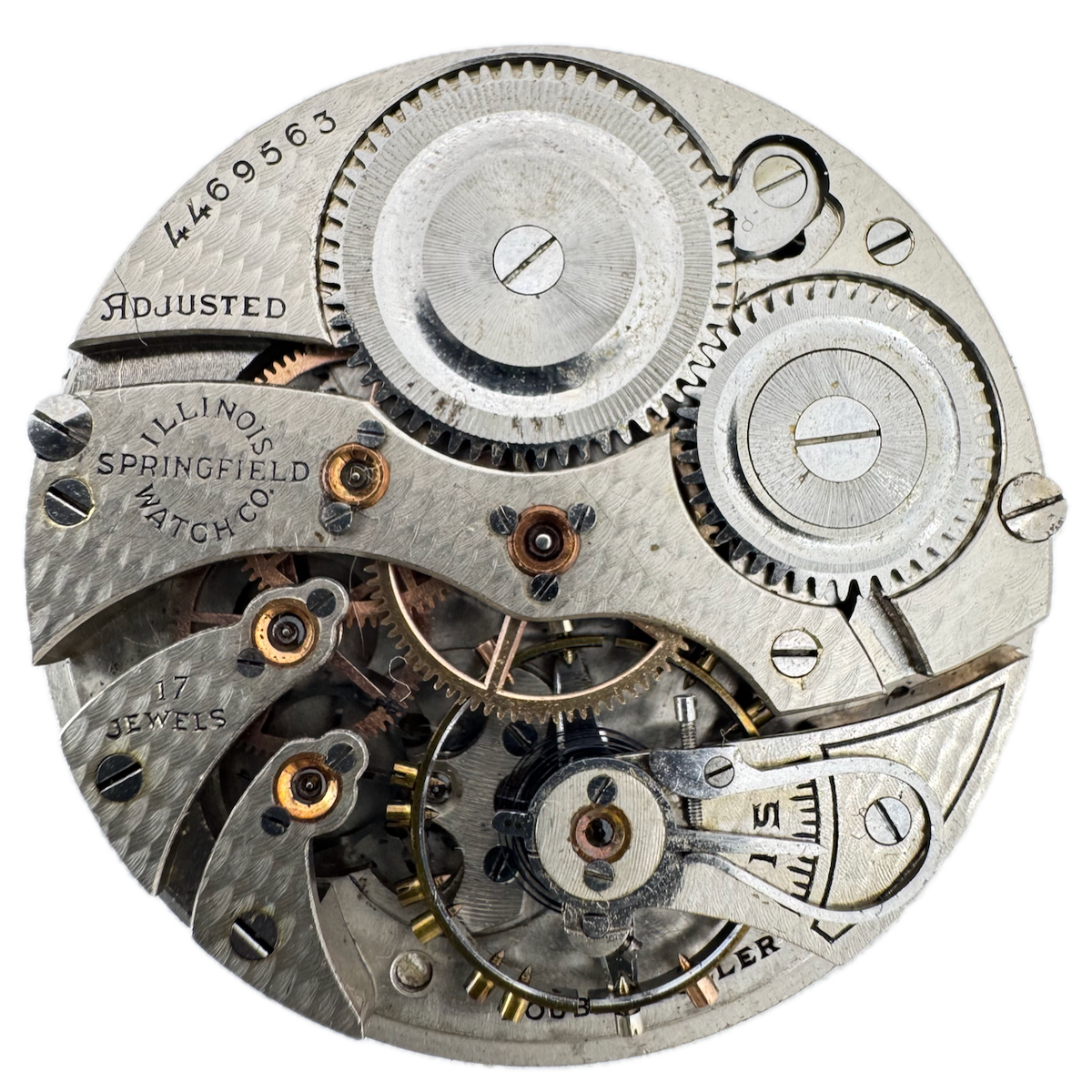 Antique 8s 1923 Illinois 17j Mechanical Open Face Pocket Watch Movement 405 USA