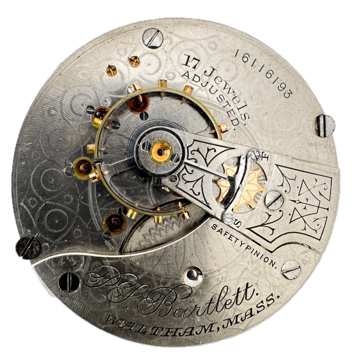 Antique 18s 1907 Waltham 17j Mechanical Pocket Watch Movement P.S. Bartlett USA