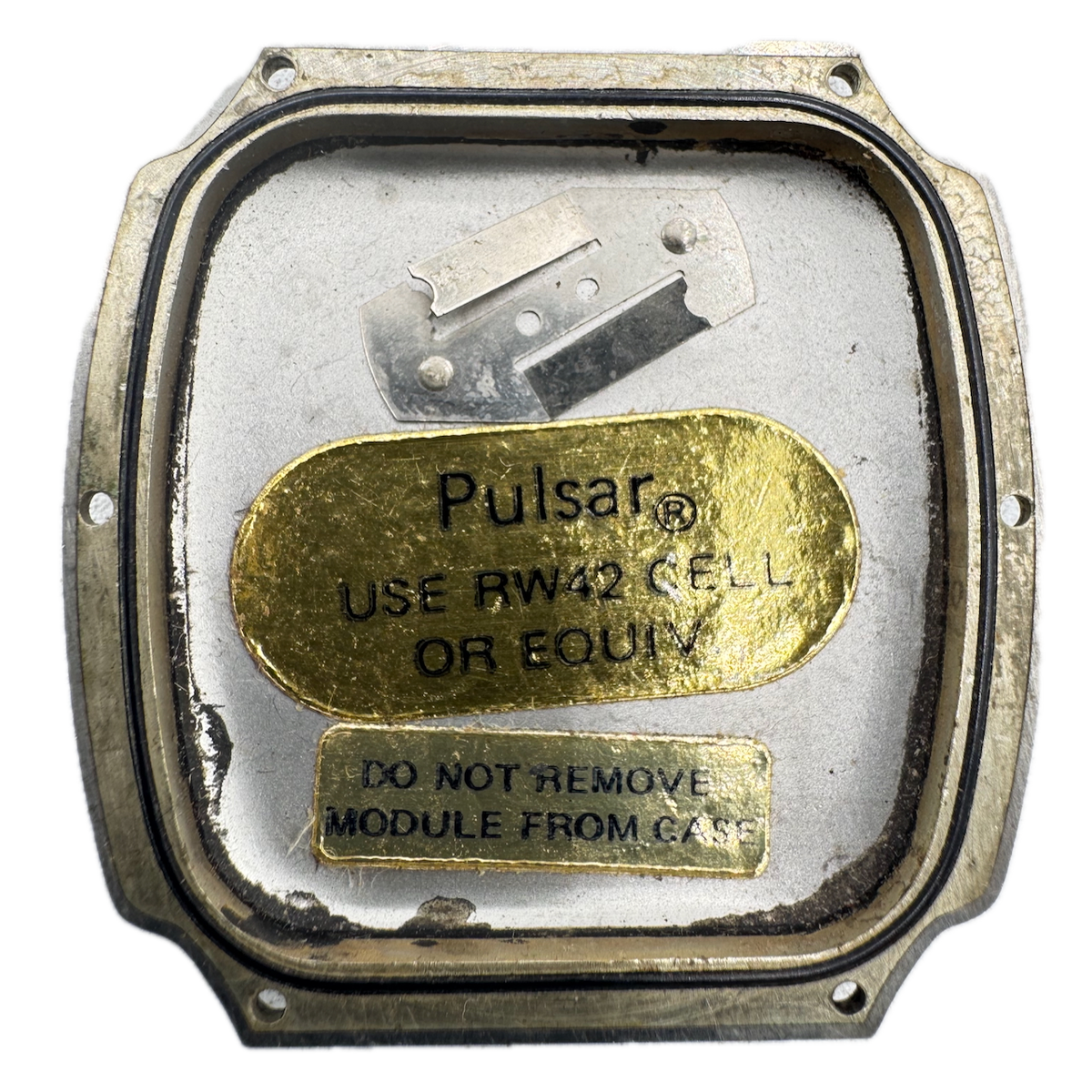 Vintage Pulsar Case Back Calculator Men's Wristwatch Case Steel 11 Swiss Made