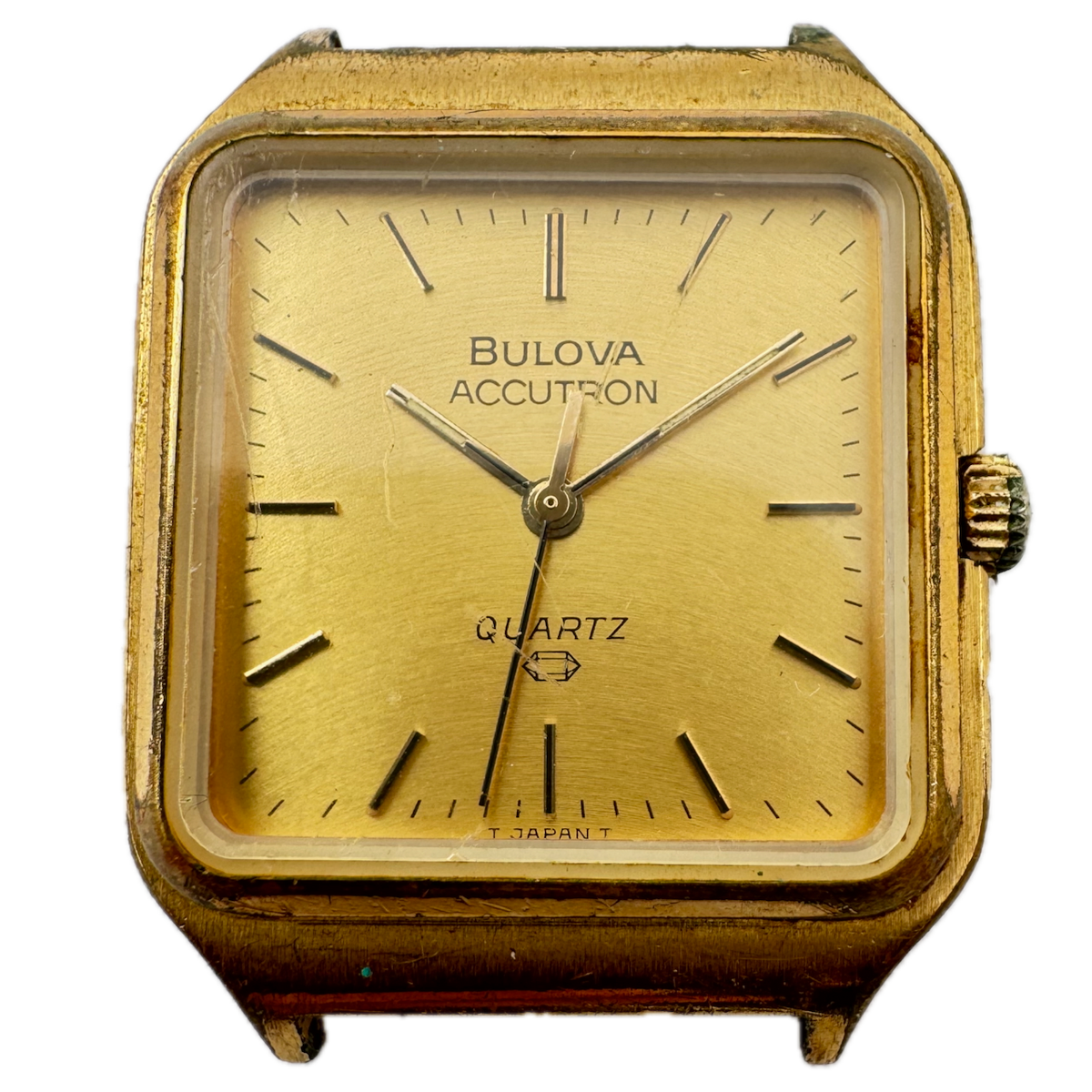 Vintage 1977 Bulova L260 Square Men's Quartz Wristwatch Japan Gold Tone