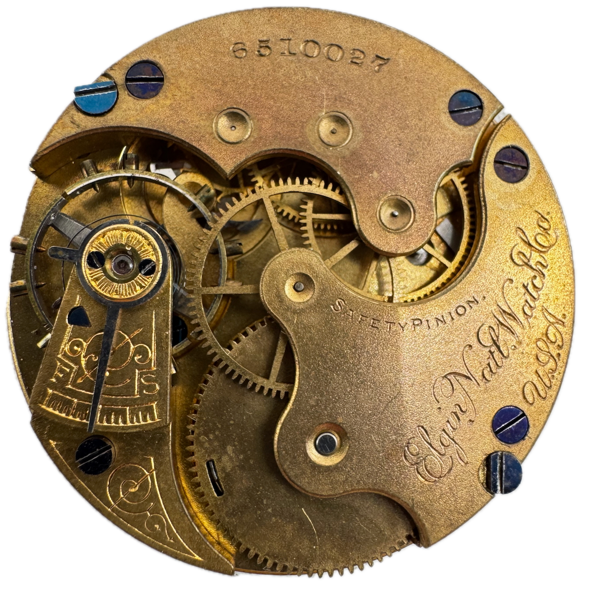 Antique 6s 1897 Elgin 7 Jewel Mechanical Hunter Pocket Watch Movement 117 USA