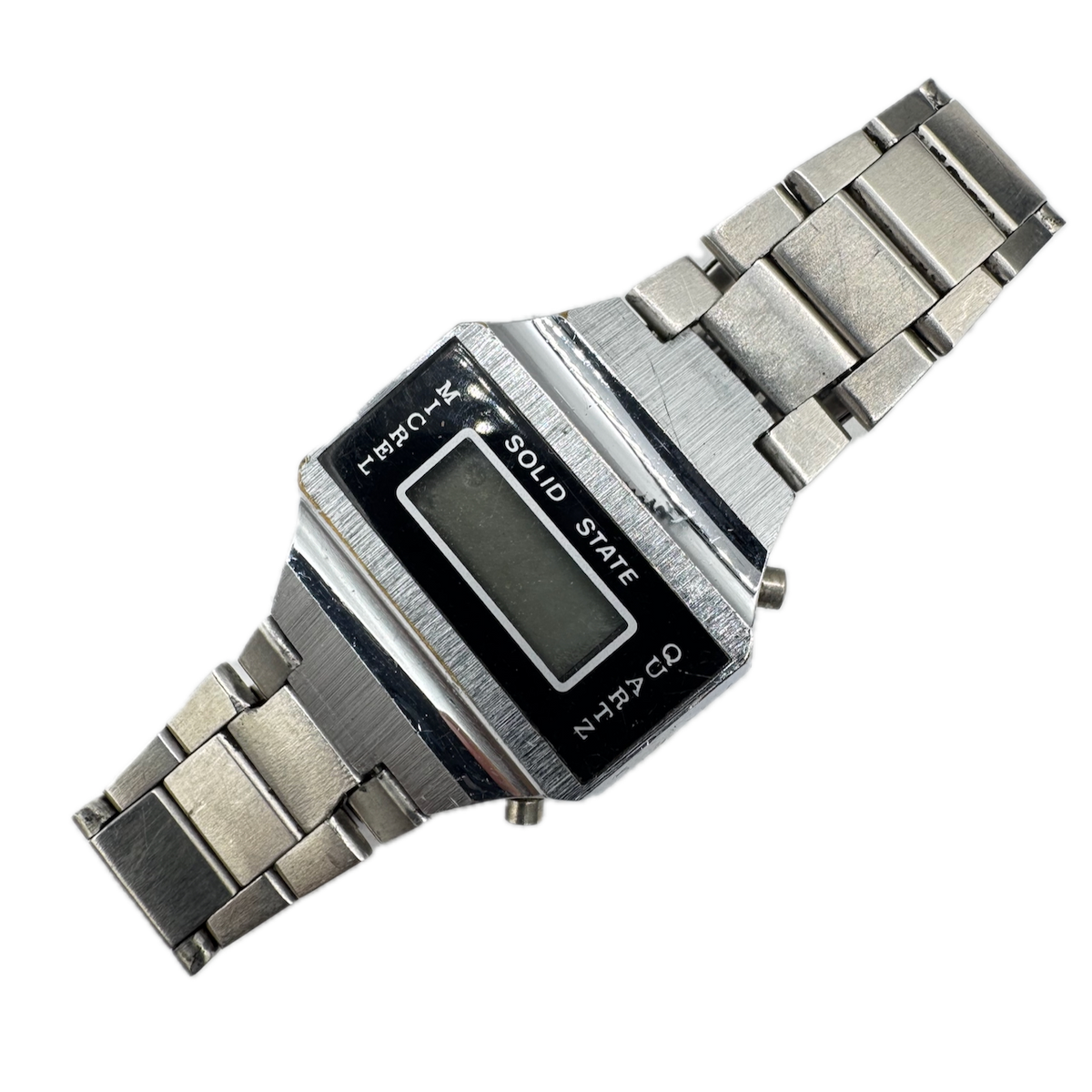 Vintage Micrel Solid State Men's Digital LCD Wristwatch Steel & Chrome