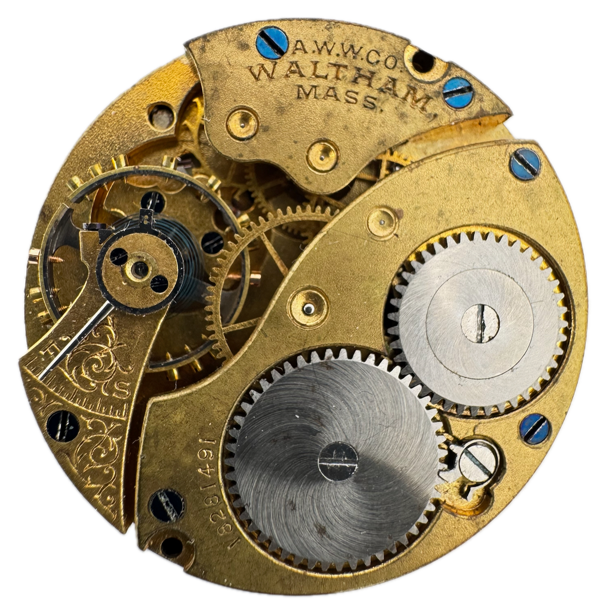 Antique 0s 1912 Waltham 1907 7J Mechanical Hunter Pocket Watch Movement No. 160