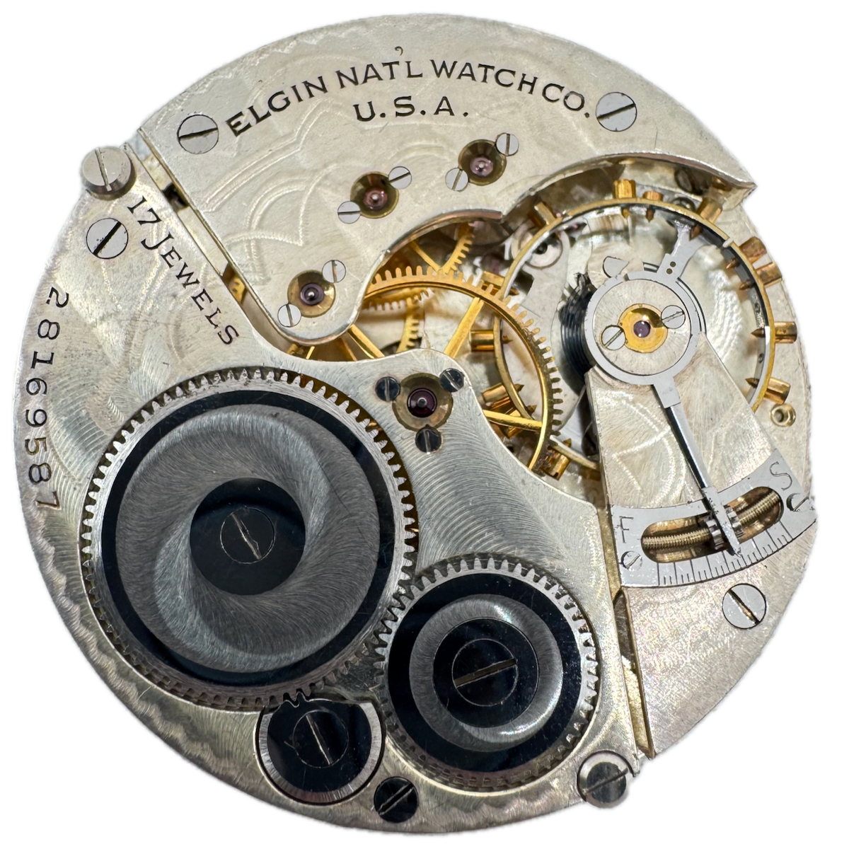 Antique 16s 1914 Elgin 7 Jewel Mechanical Pocket Watch Movement 293 USA