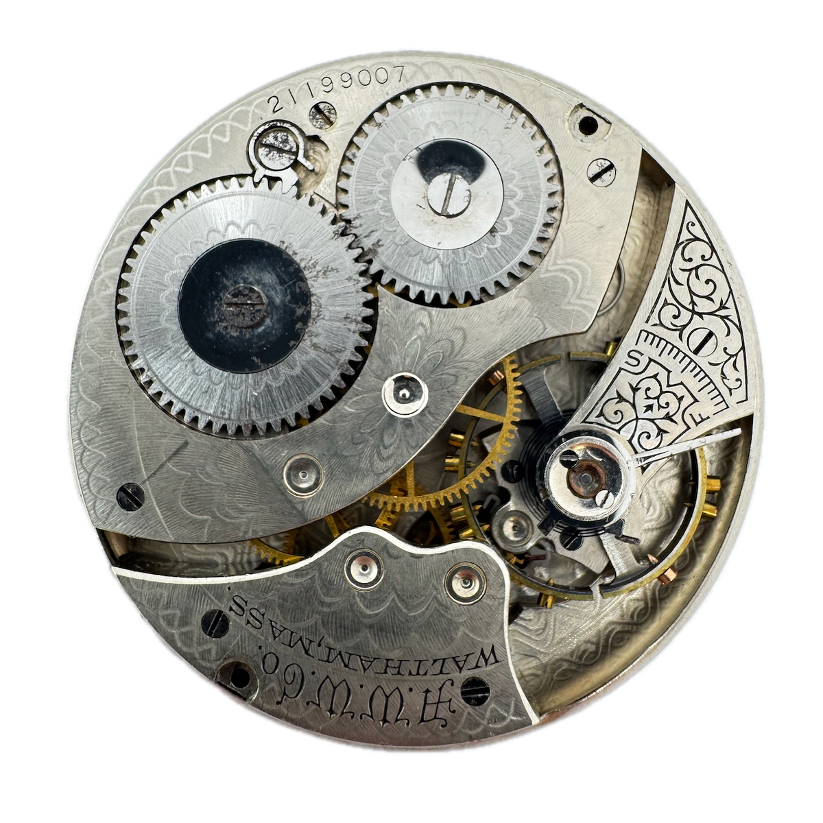 Antique 12 Size Waltham Mechanical Open Face Pocket Watch Movement No. 210 USA