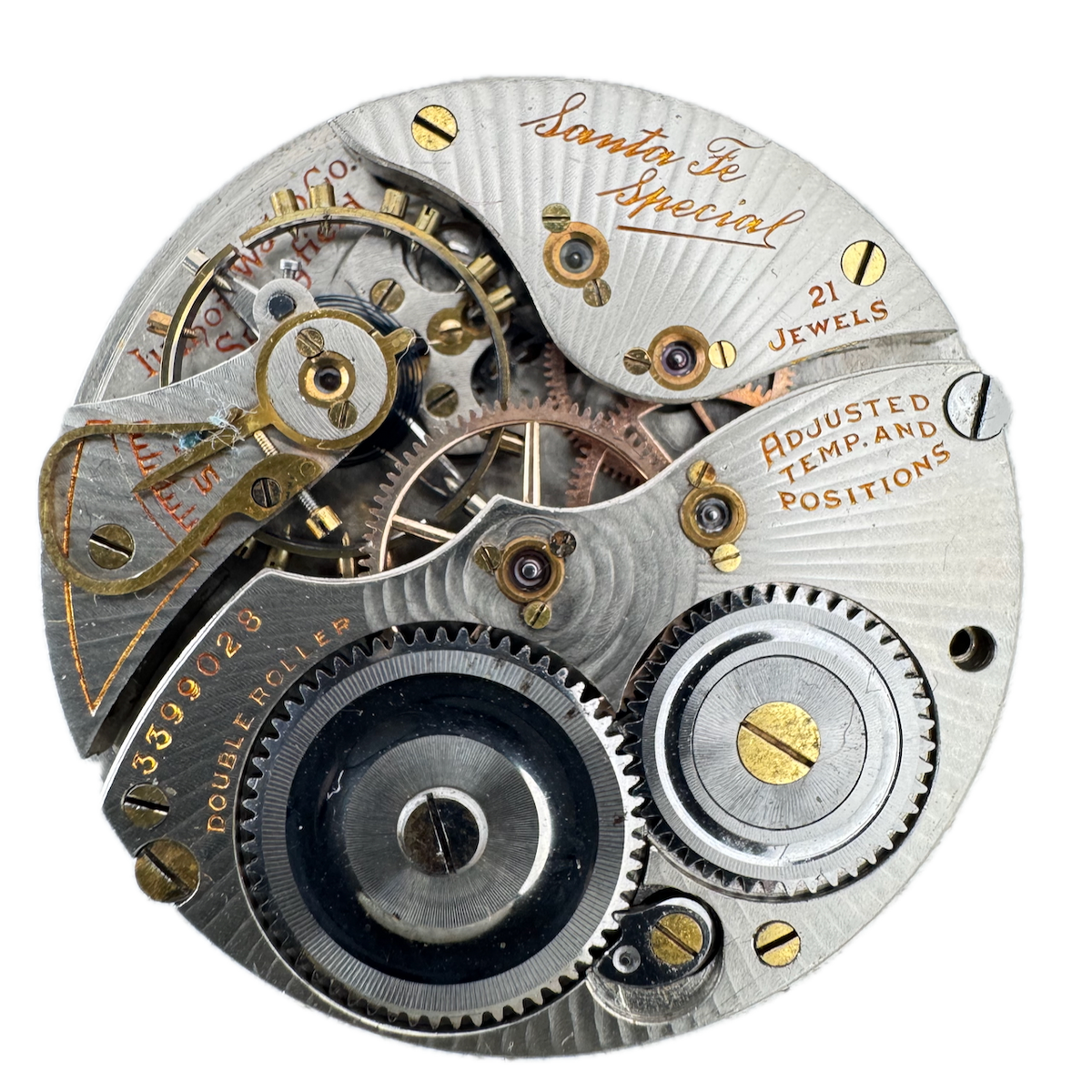 Antique 12s 1918 Santa Fe Special 21j Hunter Pocket Watch Movement 274 USA