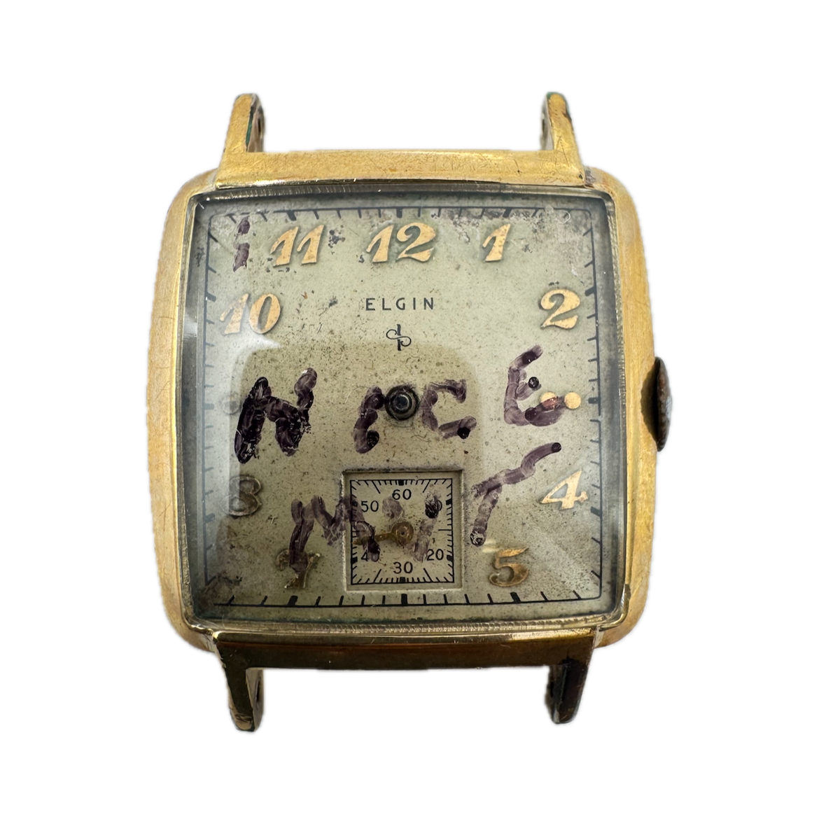 Vintage 26.5mm Elgin 6715 Square Deco 15 Jewel Men's Mechanical Wristwatch 554