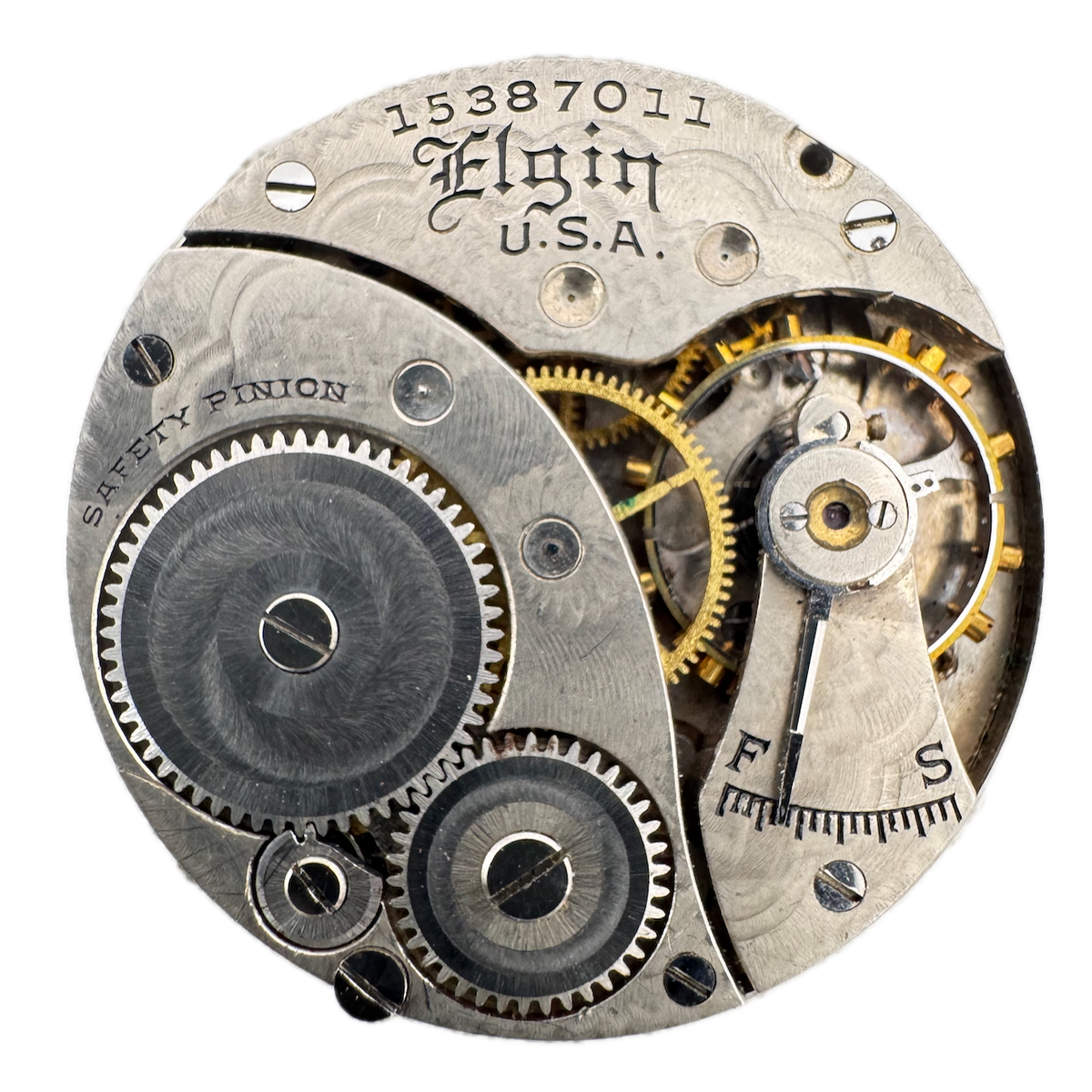 Antique 0s 1911 Elgin 7 Jewel Mechanical Pocket Watch Movement 324 USA