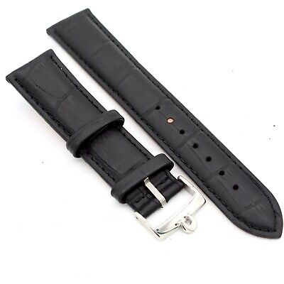 Vintage 20mm Omega Men's Wristwatch Band Leather w Steel BuckleBlack Swiss Made