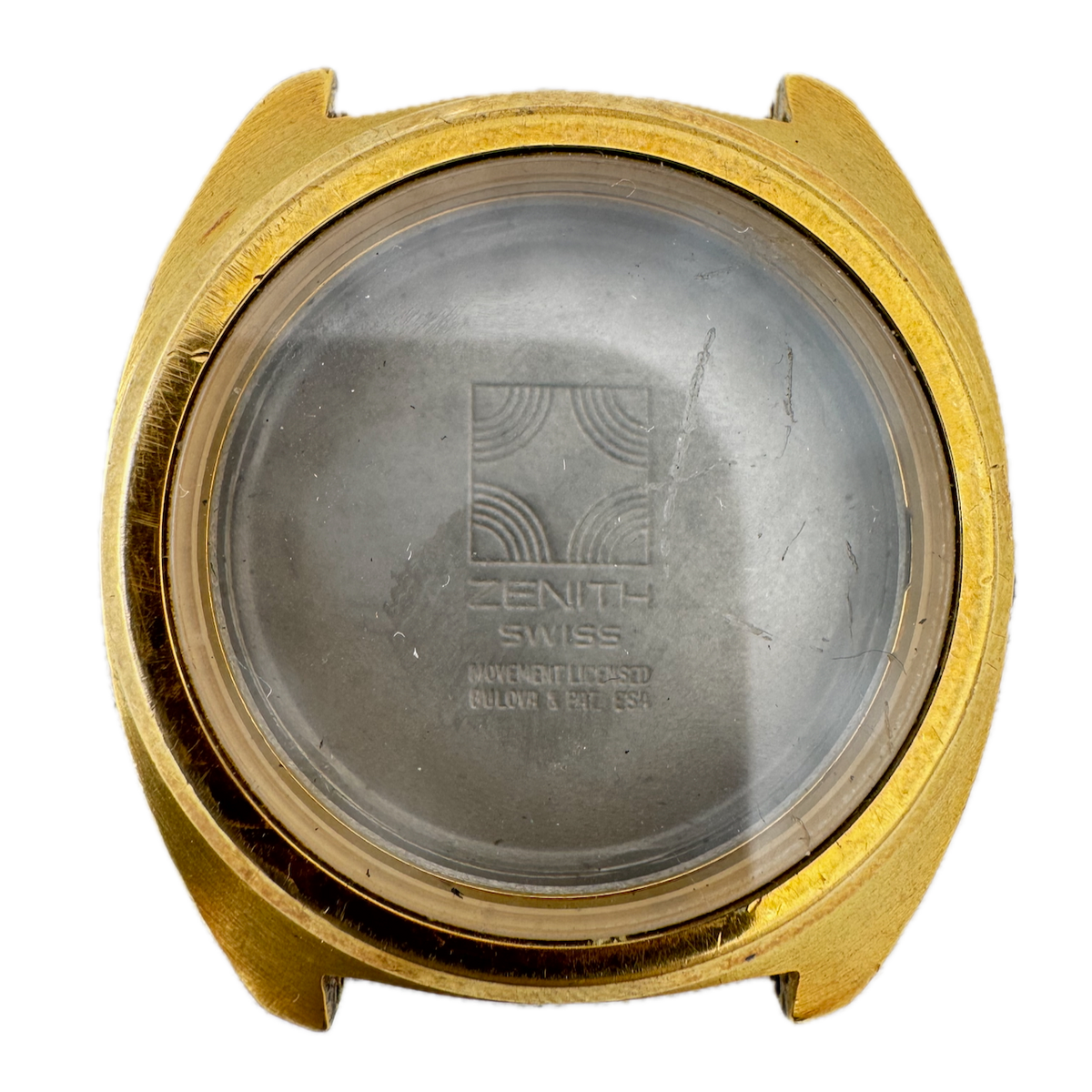 Vintage Zenith 20-0090-500 Men's Wristwatch Case 36mm Steel & Gold Plate Swiss