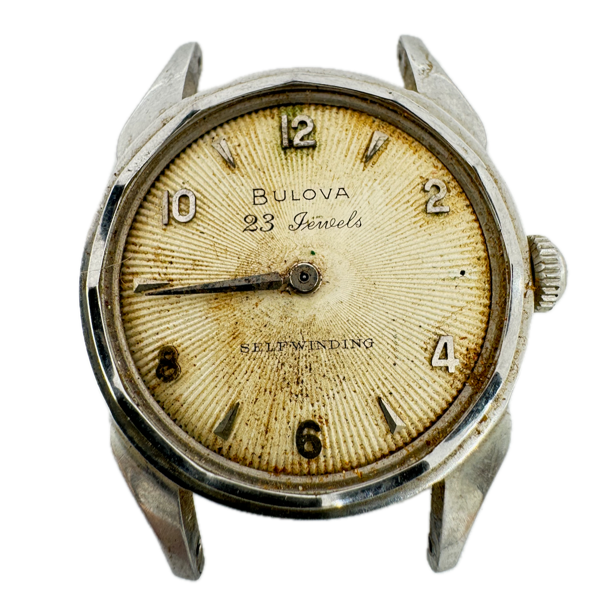 Vintage 30.5mm Bulova Men's Automatic Wristwatch 10BPAC USA Steel for Parts