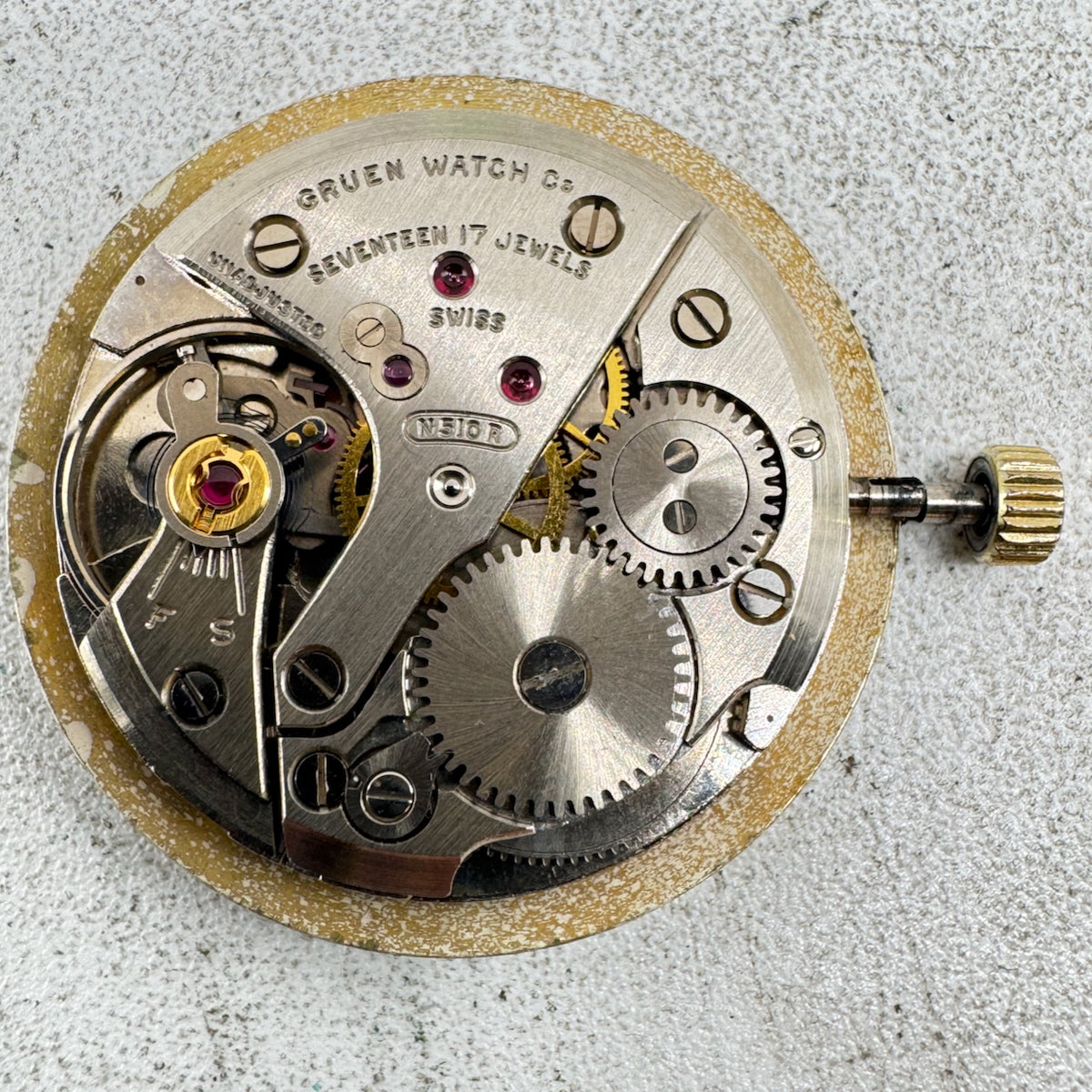 Vintage Gruen Sunburst Precision Mechanical Men's Wristwatch Movement N 510R