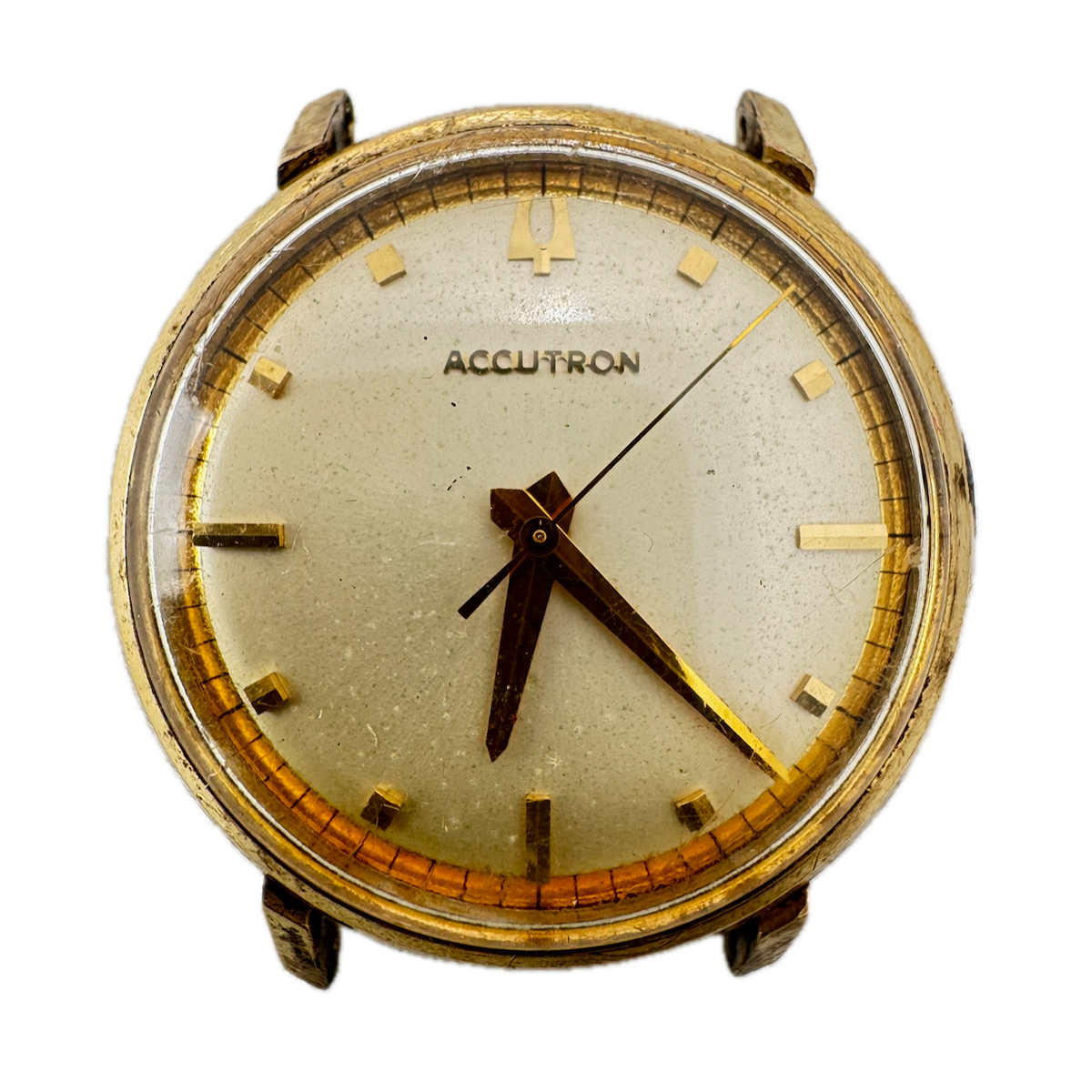 Vintage 35mm 1963 Accutron 214 Men's Tuning Fork Wristwatch USA 10k Gold Filled