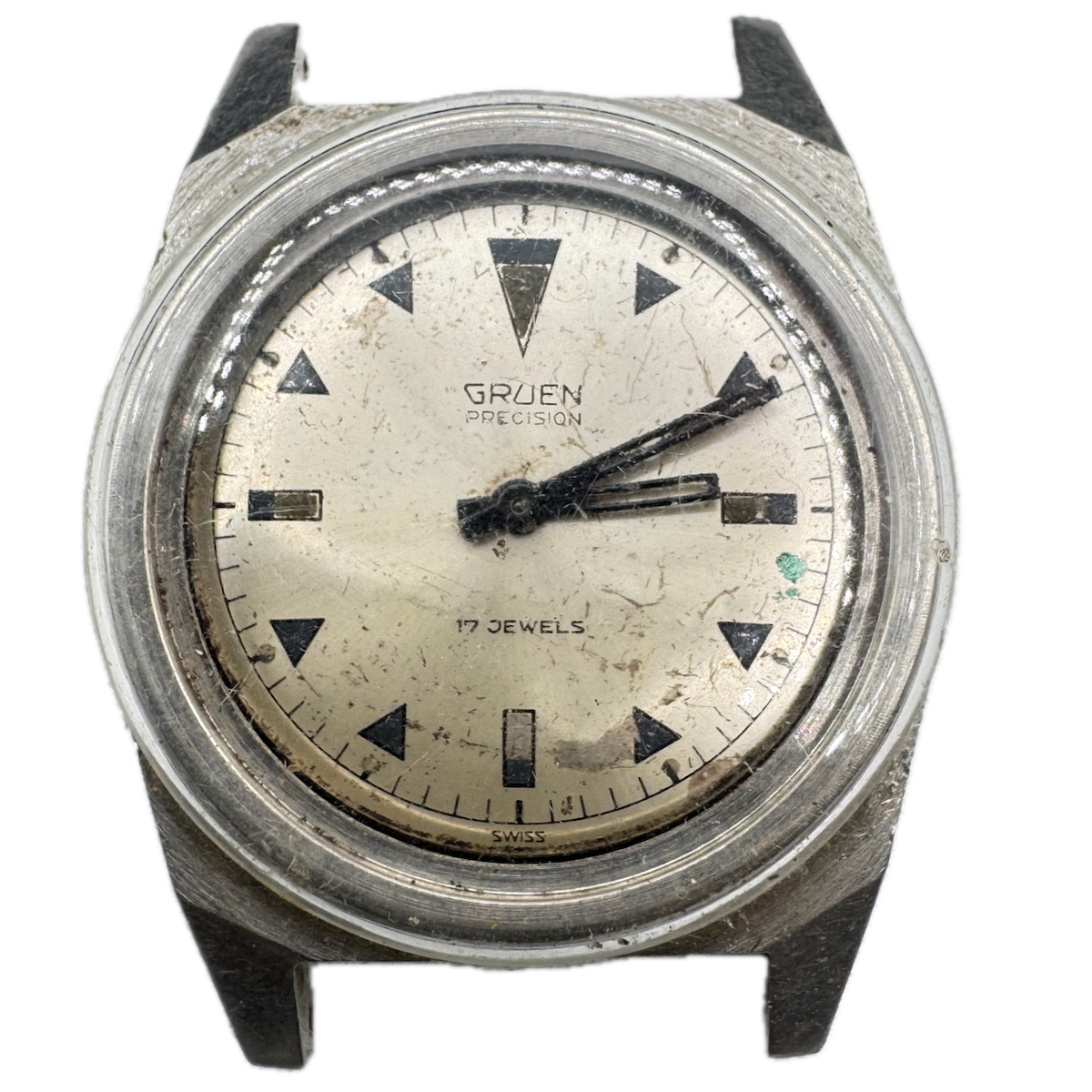 Vintage Gruen 510 RSS Precision Men's Mechanical Wristwatch N 510SS Swiss Steel